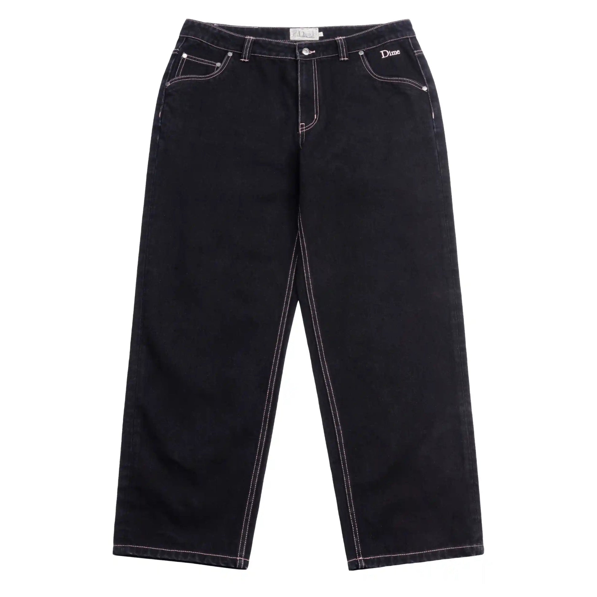 Dime Classic Relaxed Denim Pants, black/contrast stitch - Tiki Dime Classic Relaxed Denim Pants, black/contrast stitch - Tiki