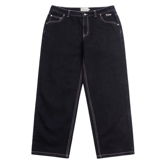 Dime Classic Relaxed Denim Pants, black/contrast stitch - Tiki Room Skateboards - 1