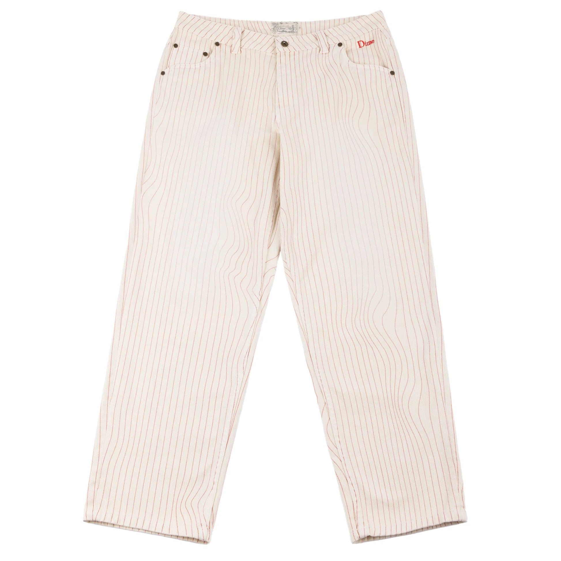 Dime Classic Relaxed Denim Pants, warm white (striped) - Tiki Room Skateboards - 6