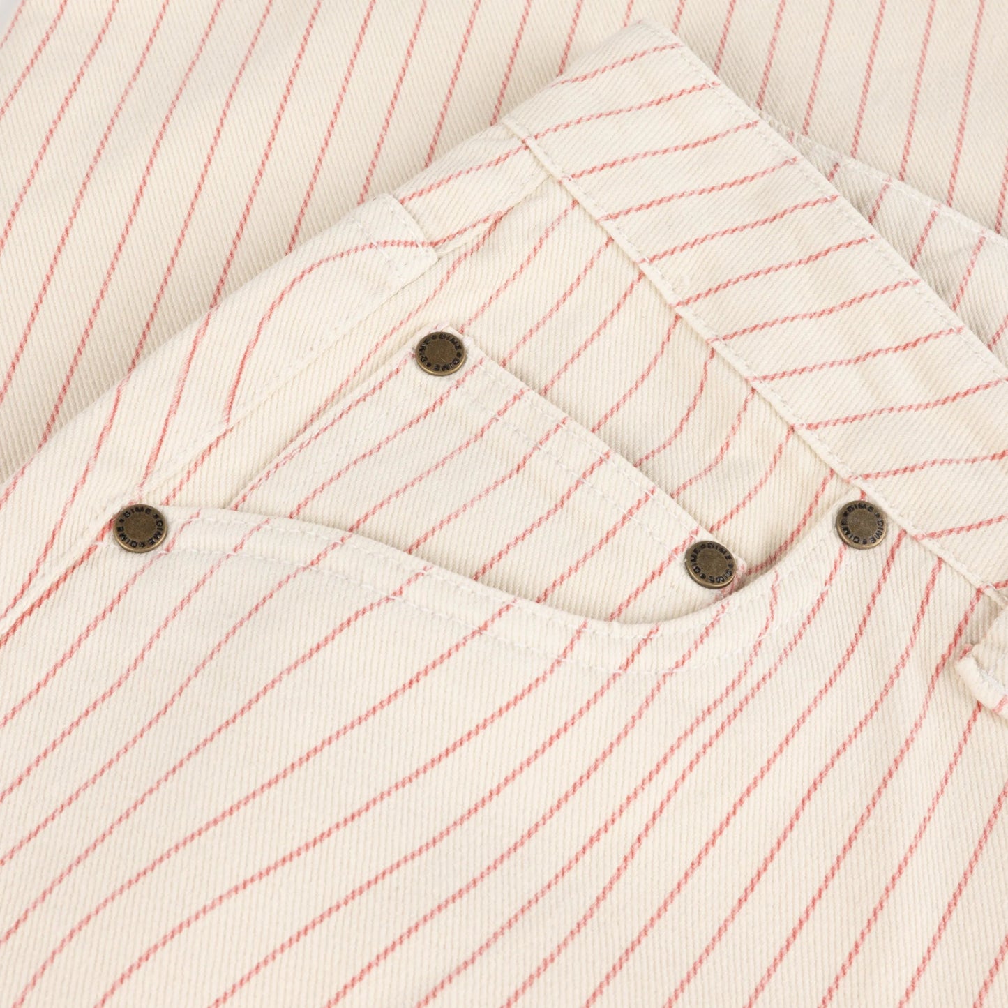 Dime Classic Relaxed Denim Pants, warm white (striped) - Tiki Room Skateboards - 3