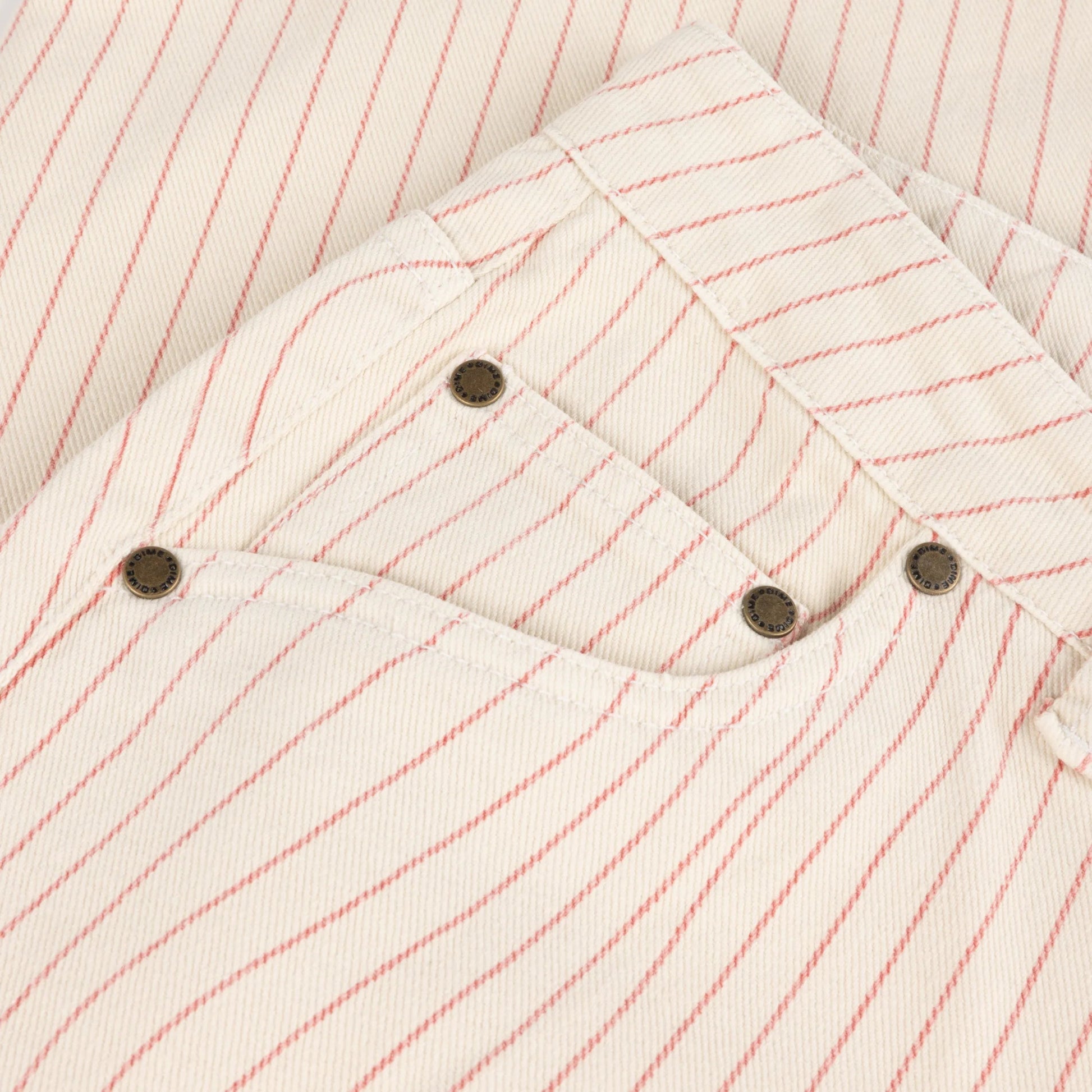 Dime Classic Relaxed Denim Pants, warm white (striped) - Tiki Room Skateboards - 3