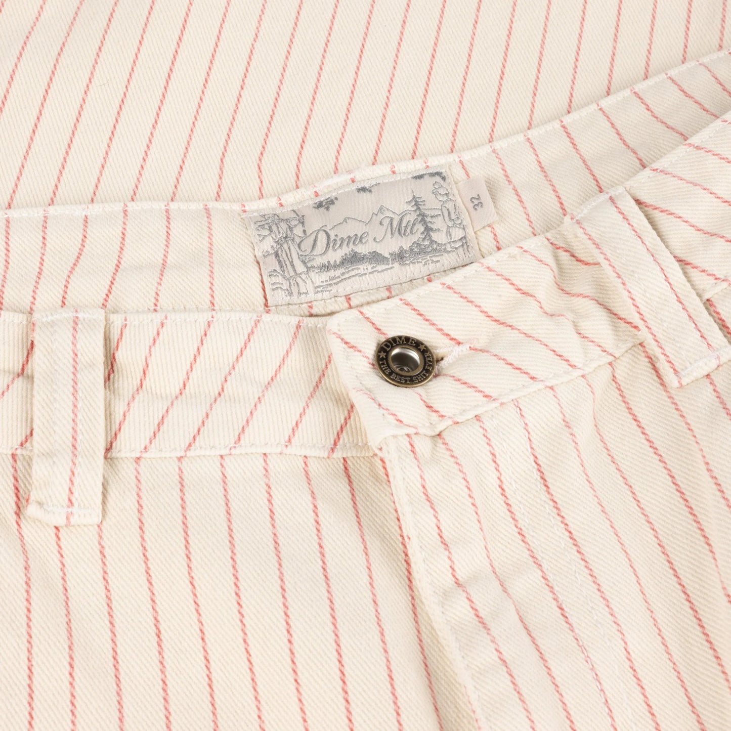 Dime Classic Relaxed Denim Pants, warm white (striped) - Tiki Room Skateboards - 4