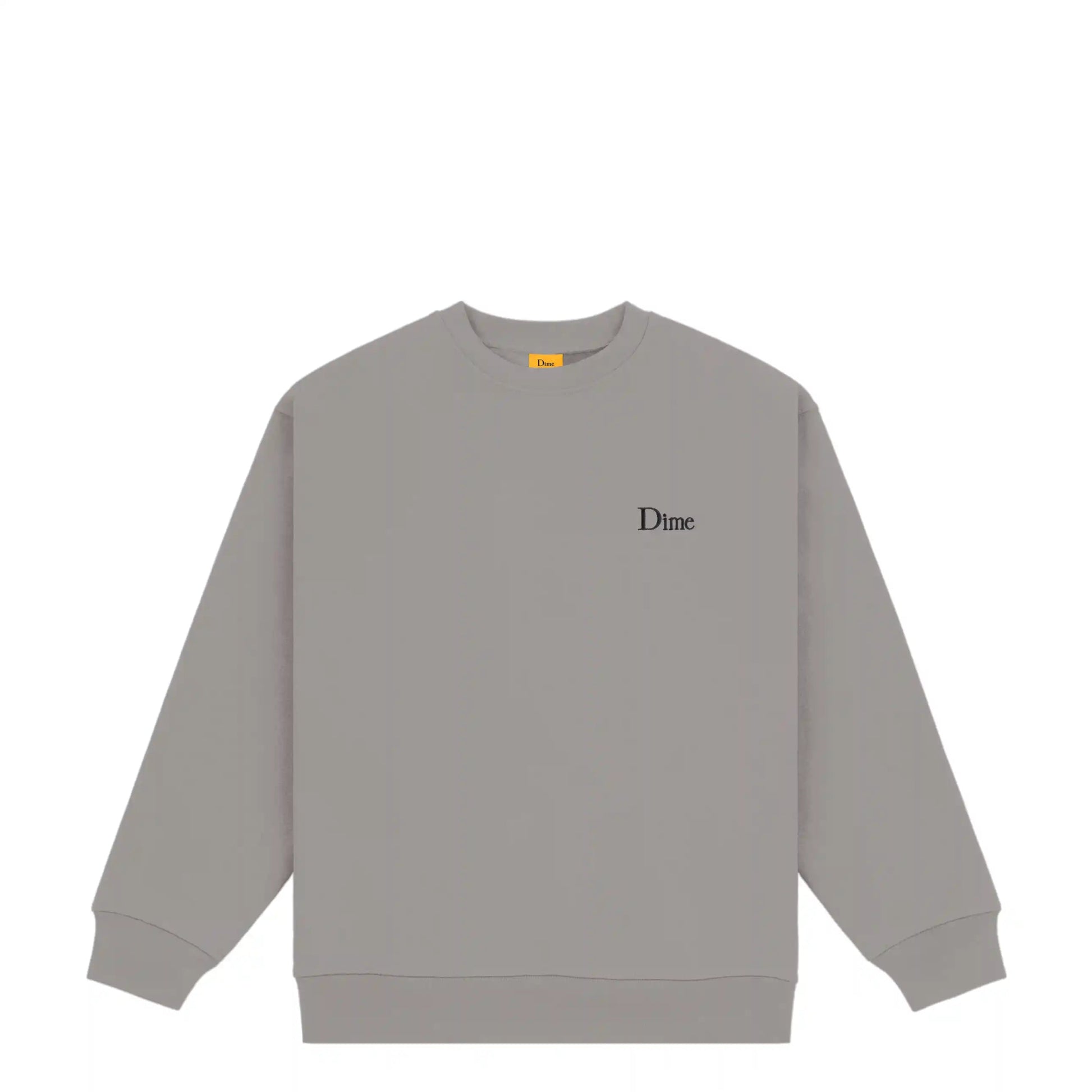 Dime Classic Small Logo Crewneck, charcoal - Tiki Room Skateboards - 1