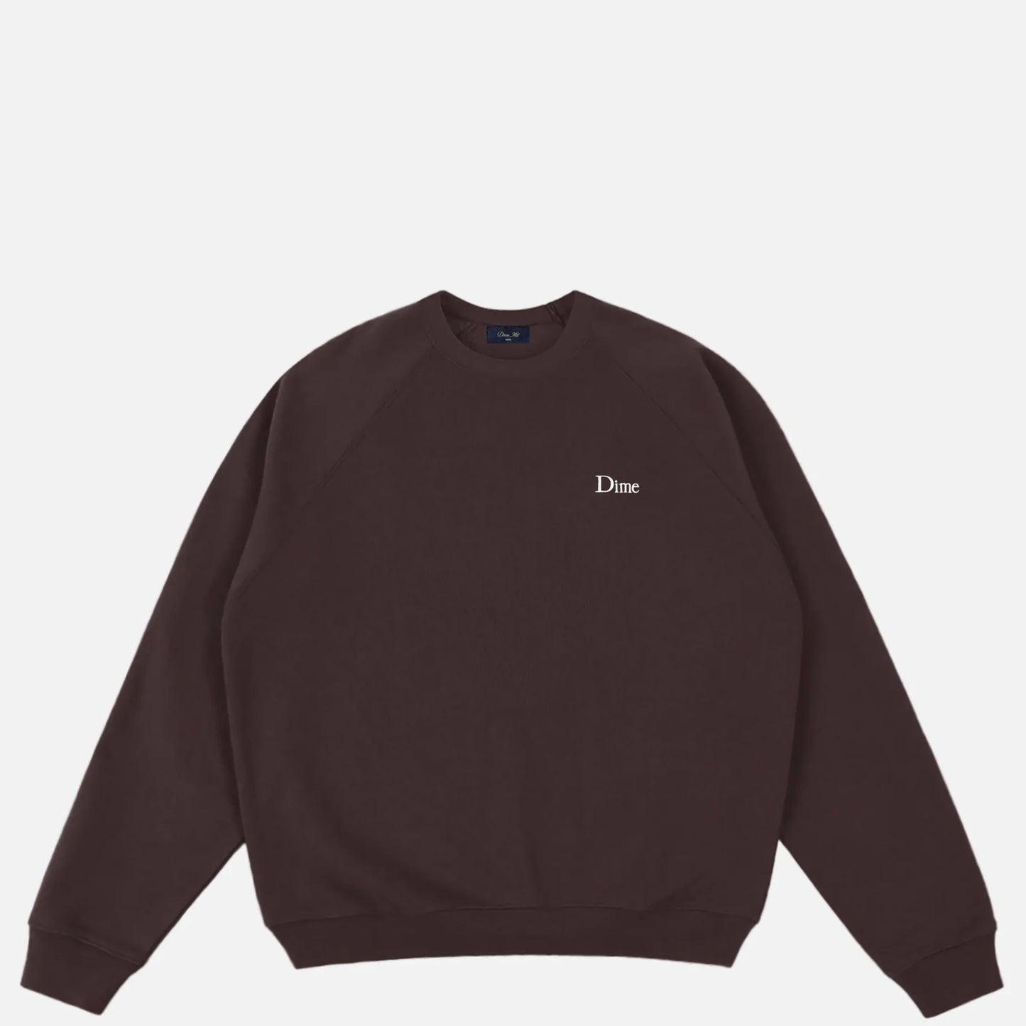 Dime Classic Small Logo Crewneck, dark brown - Tiki Room Skateboards - 1