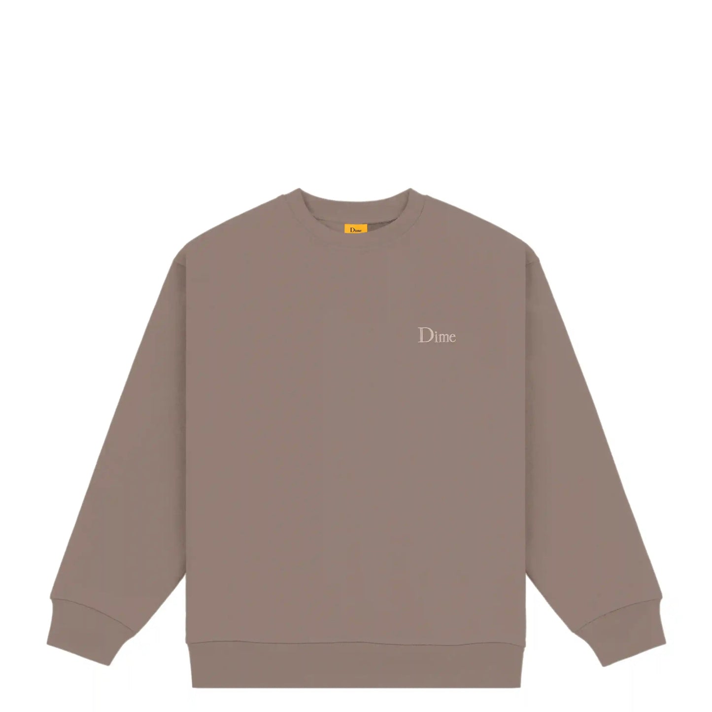 Dime Classic Small Logo Crewneck, deep sepia - Tiki Room Skateboards - 1