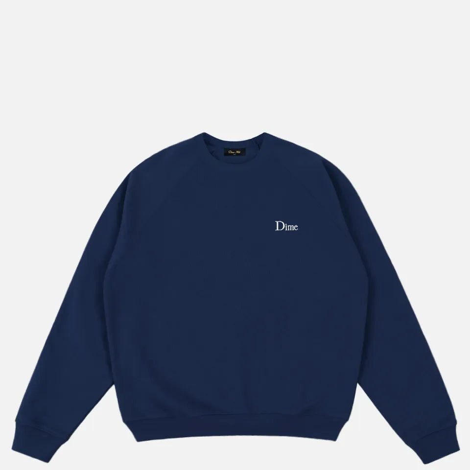 Dime Classic Small Logo Crewneck, midnight navy - Tiki Room Skateboards - 1