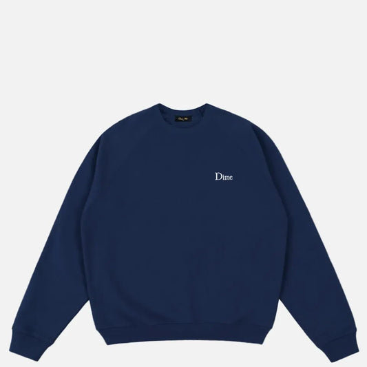 Dime Classic Small Logo Crewneck, midnight navy - Tiki Room Skateboards - 1
