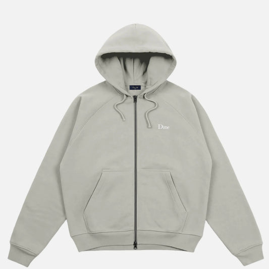 Dime Classic Small Logo Zip Hoodie, iron - Tiki Room Skateboards - 1