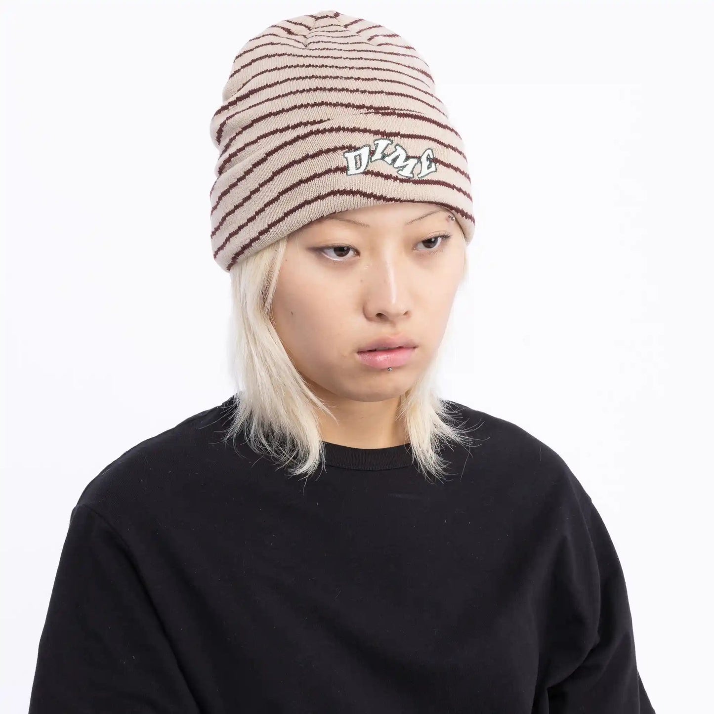 Dime College Wave Cuff Beanie, tan - Tiki Room Skateboards - 2