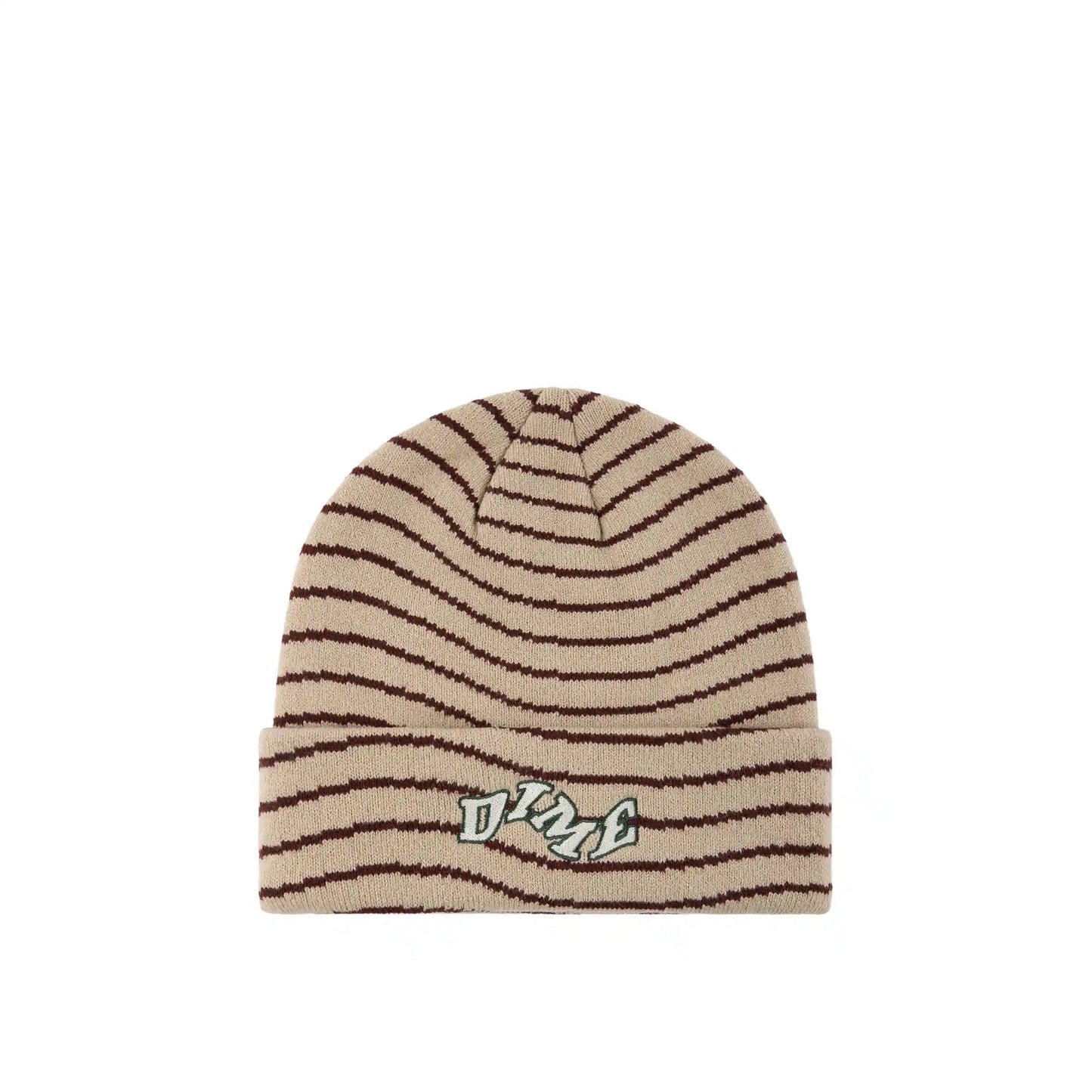 Dime College Wave Cuff Beanie, tan - Tiki Room Skateboards - 1