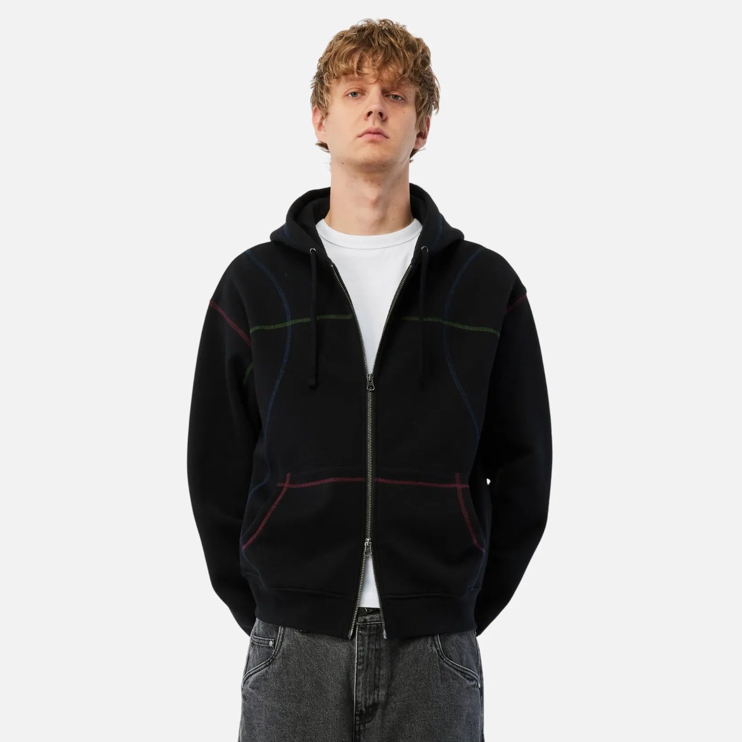 Dime Court Zip Hoodie, black multi - Tiki Room Skateboards - 2