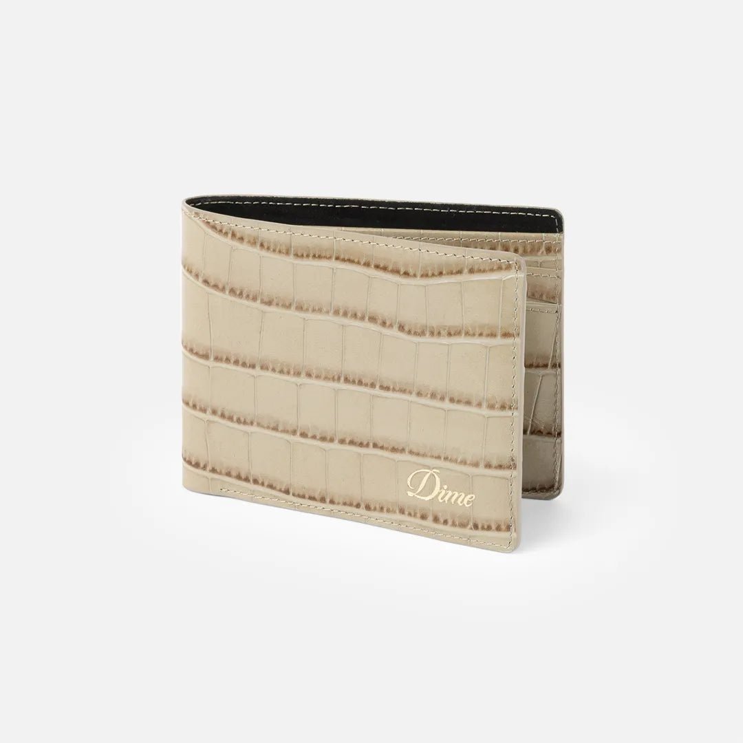 Dime Croc Bifold Wallet, tan - Tiki Room Skateboards - 1