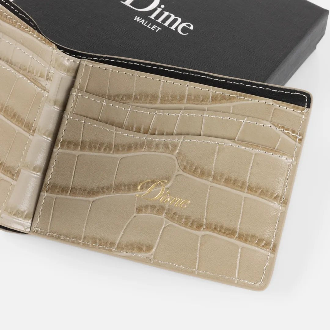 Dime Croc Bifold Wallet, tan - Tiki Room Skateboards - 2