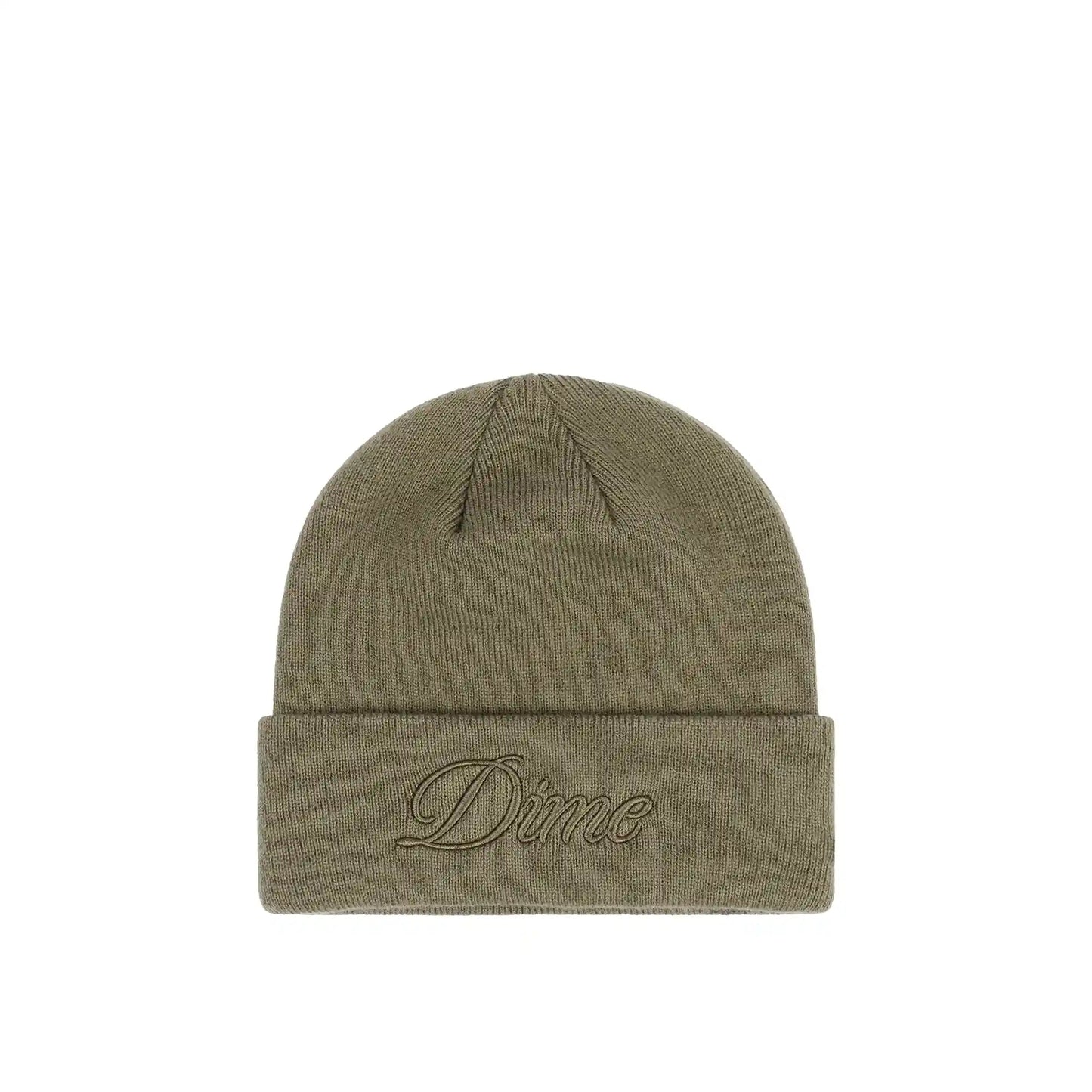 Dime Cursive Beanie, military green - Tiki Room Skateboards - 1