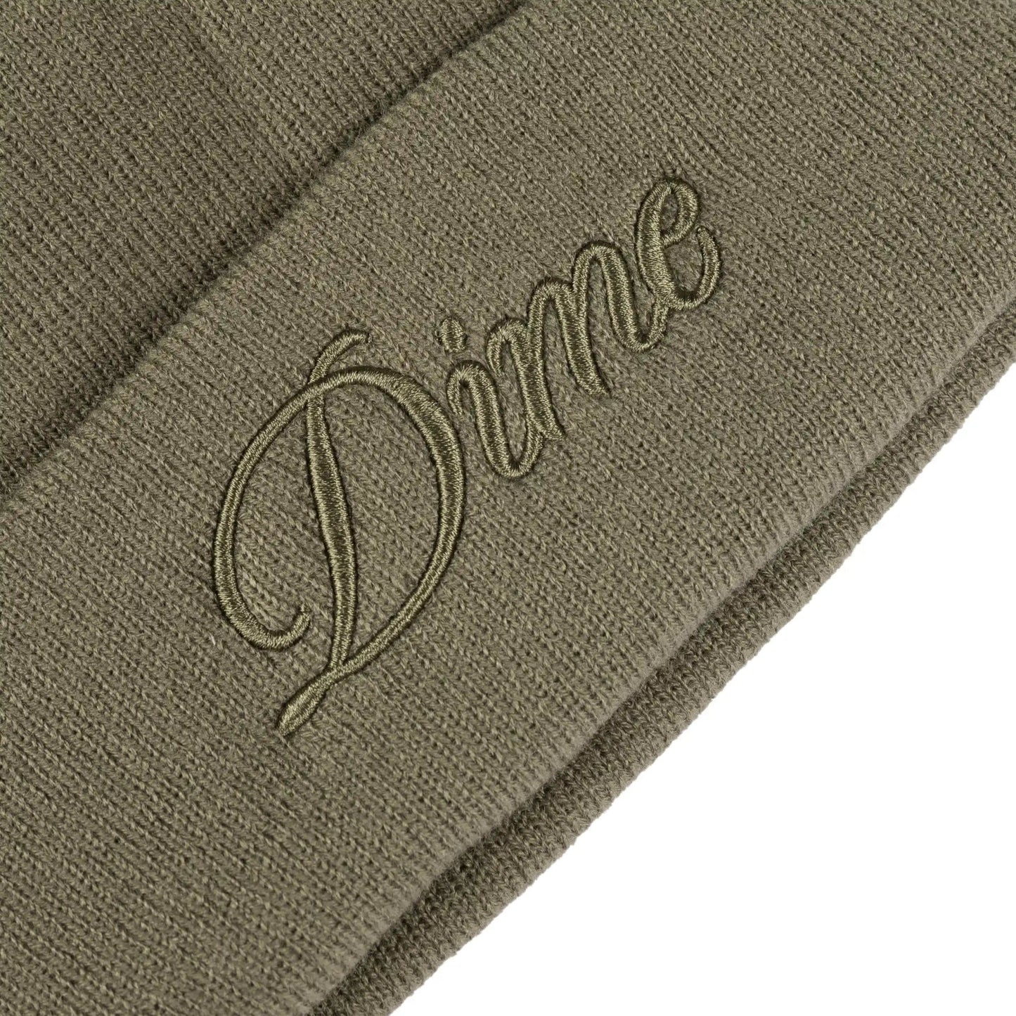 Dime Cursive Beanie, military green - Tiki Room Skateboards - 2