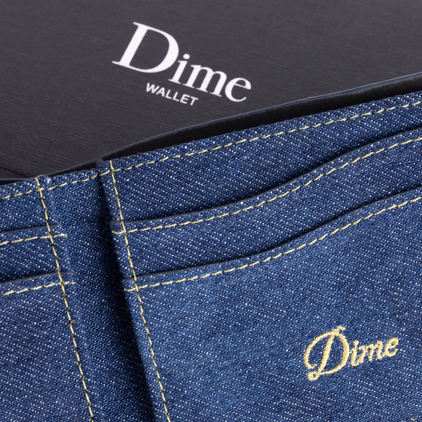 Dime Cursive Bifold Wallet, indigo denim - Tiki Room Skateboards - 2