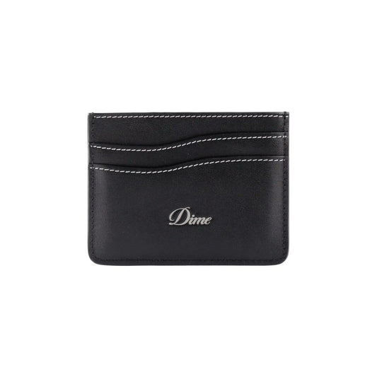 Dime Cursive Cardholder, black leather - Tiki Room Skateboards - 1