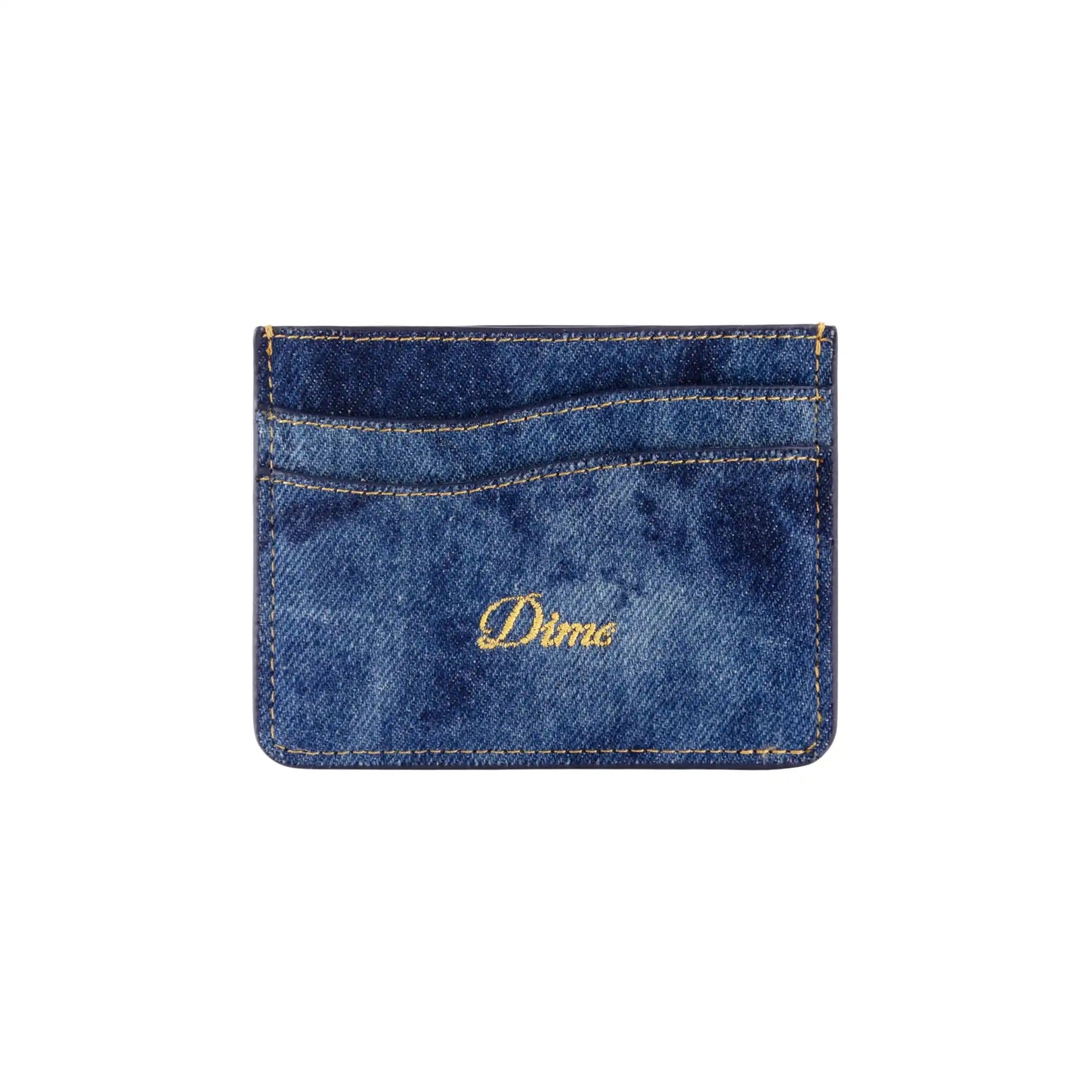 Dime Cursive Cardholder, indigo denim - Tiki Room Skateboards - 1