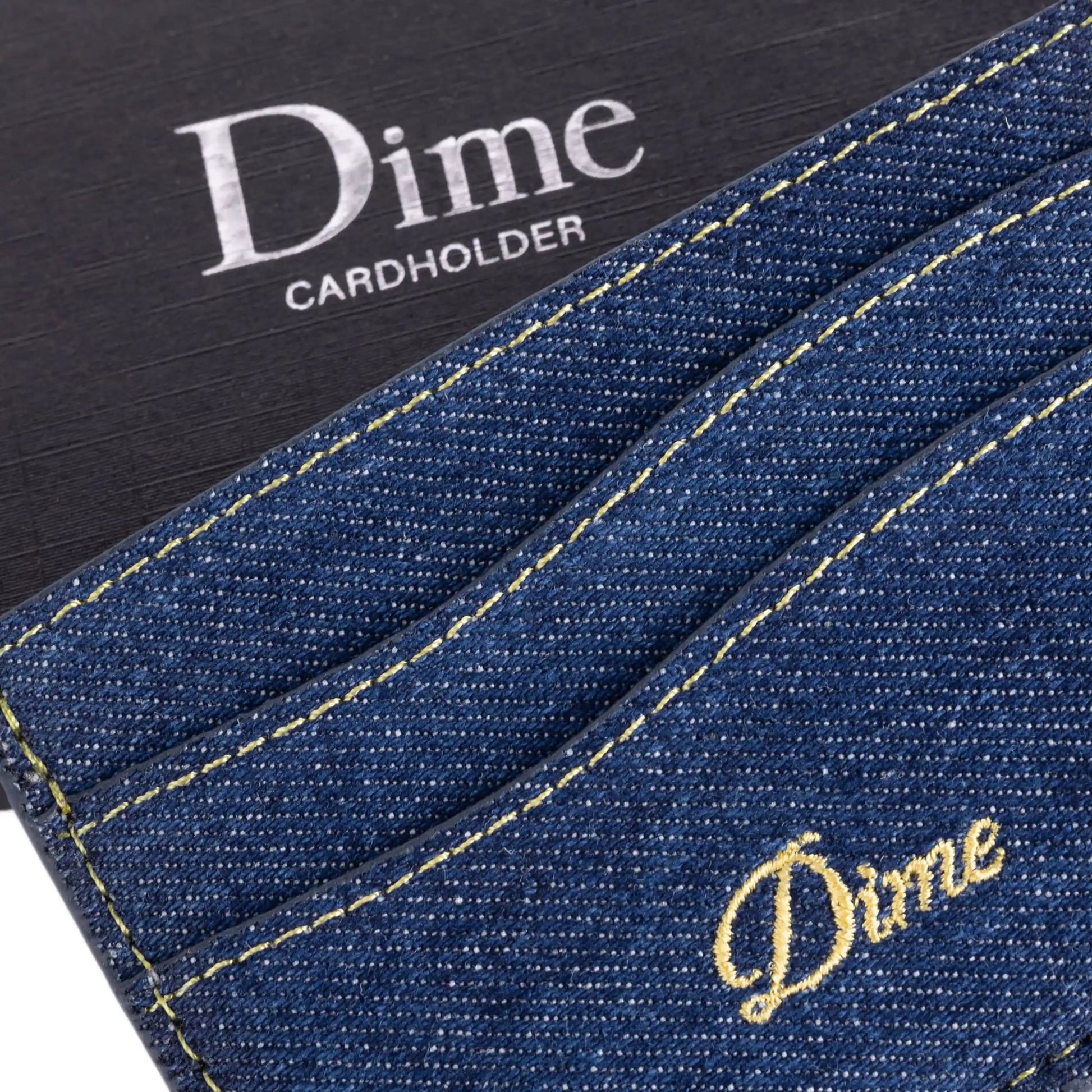 Dime Cursive Cardholder, indigo denim - Tiki Room Skateboards - 2