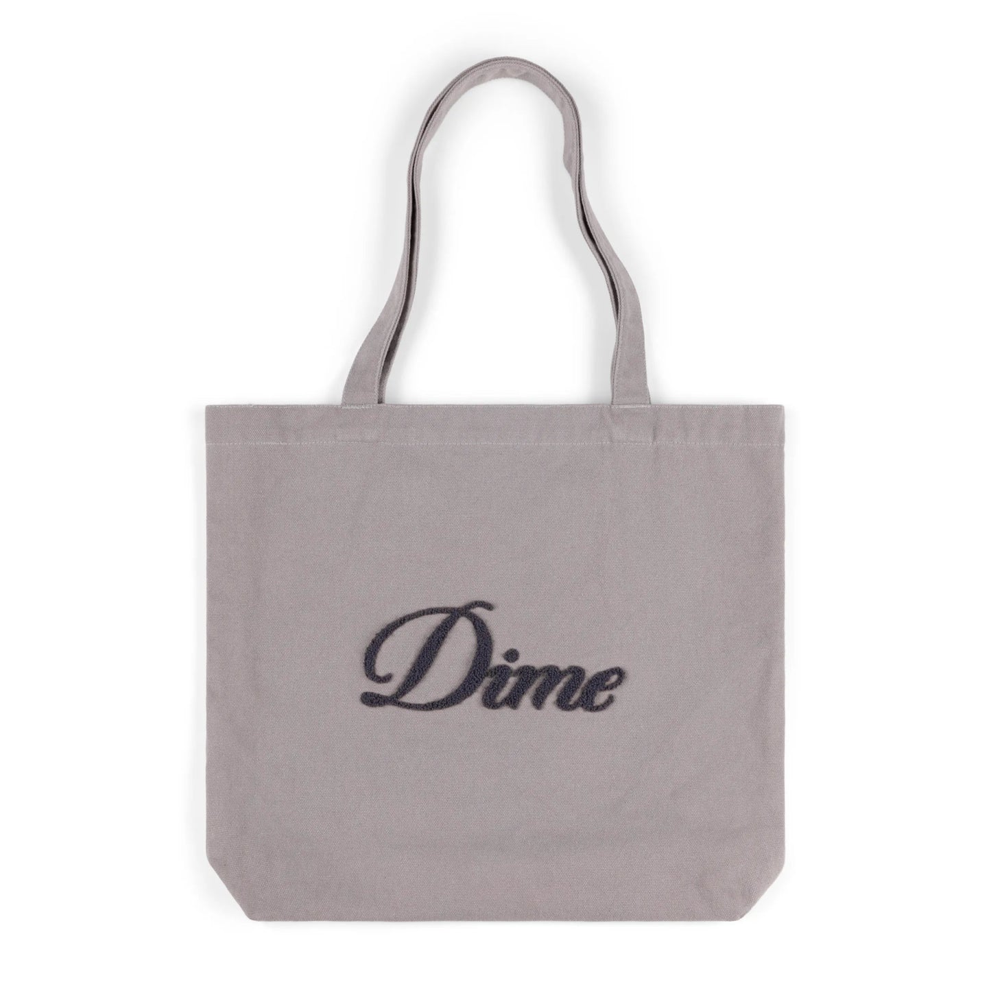 Dime Cursive Chenille Tote Bag, concrete - Tiki Room Skateboards - 1