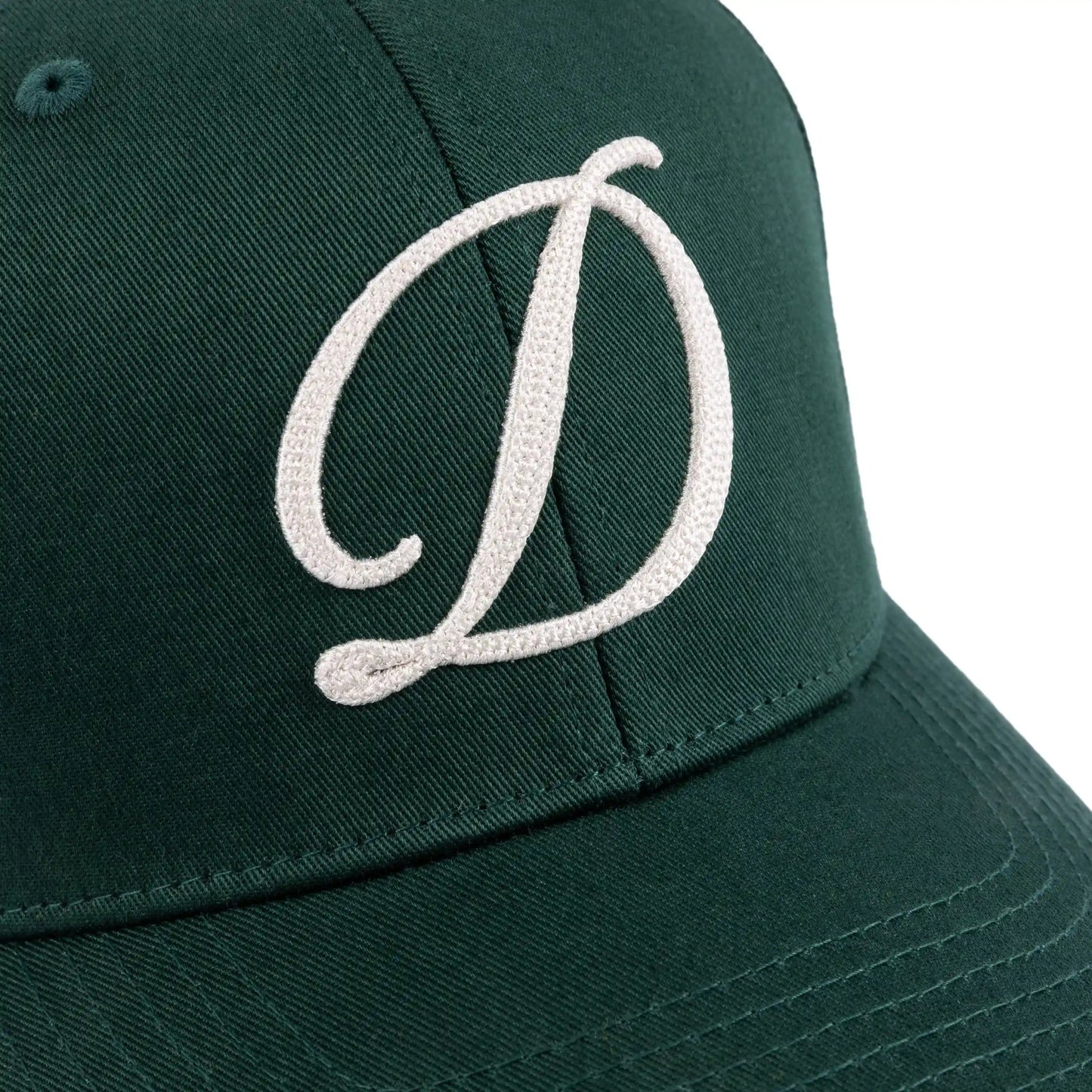 Dime Cursive D Full Fit Cap, forest green - Tiki Room Skateboards - 4