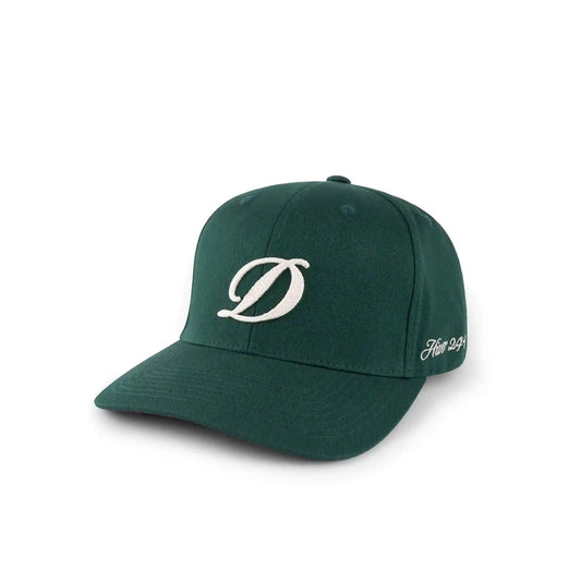 Dime Cursive D Full Fit Cap, forest green - Tiki Room Skateboards - 1