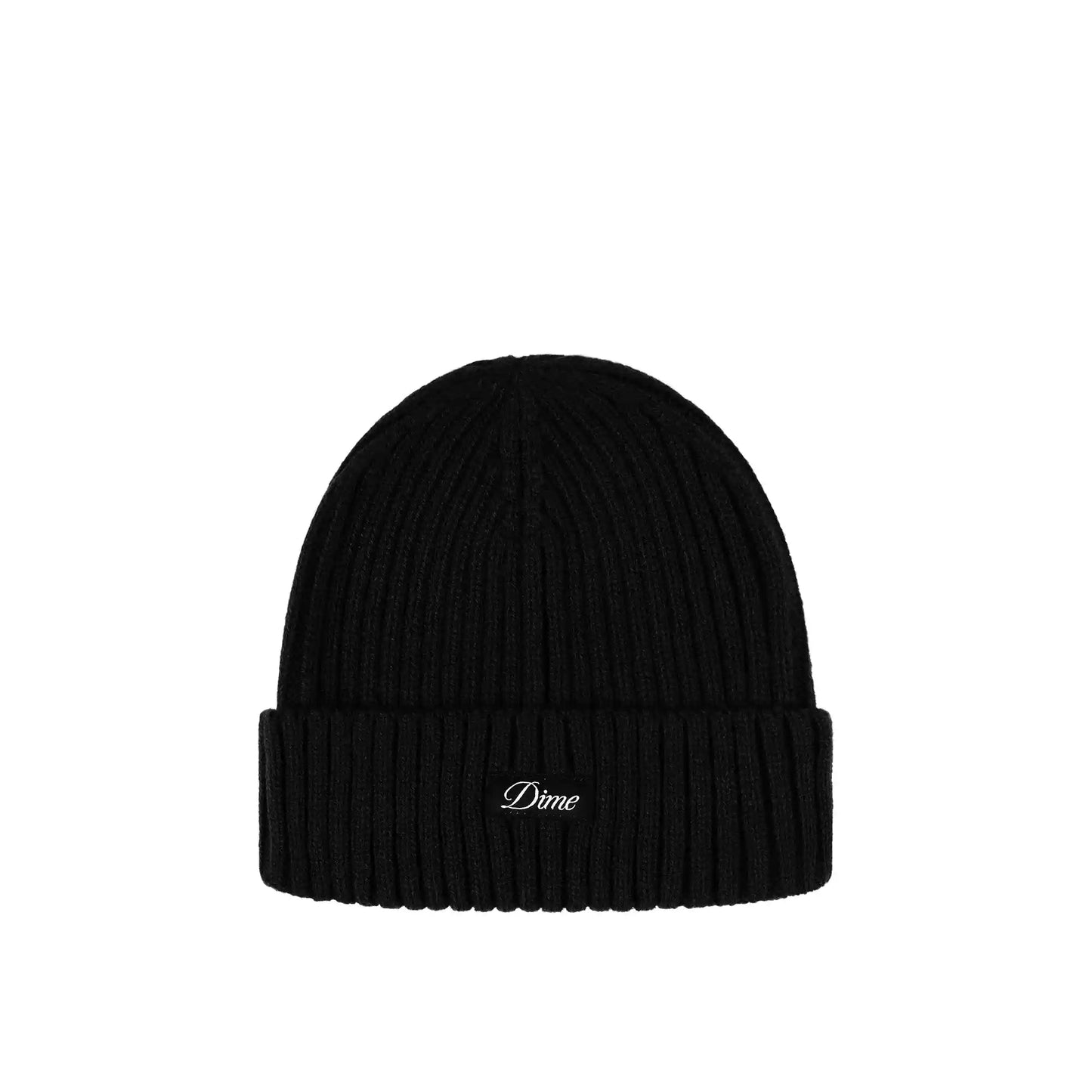 Dime Cursive Fold Beanie, black - Tiki Room Skateboards - 1