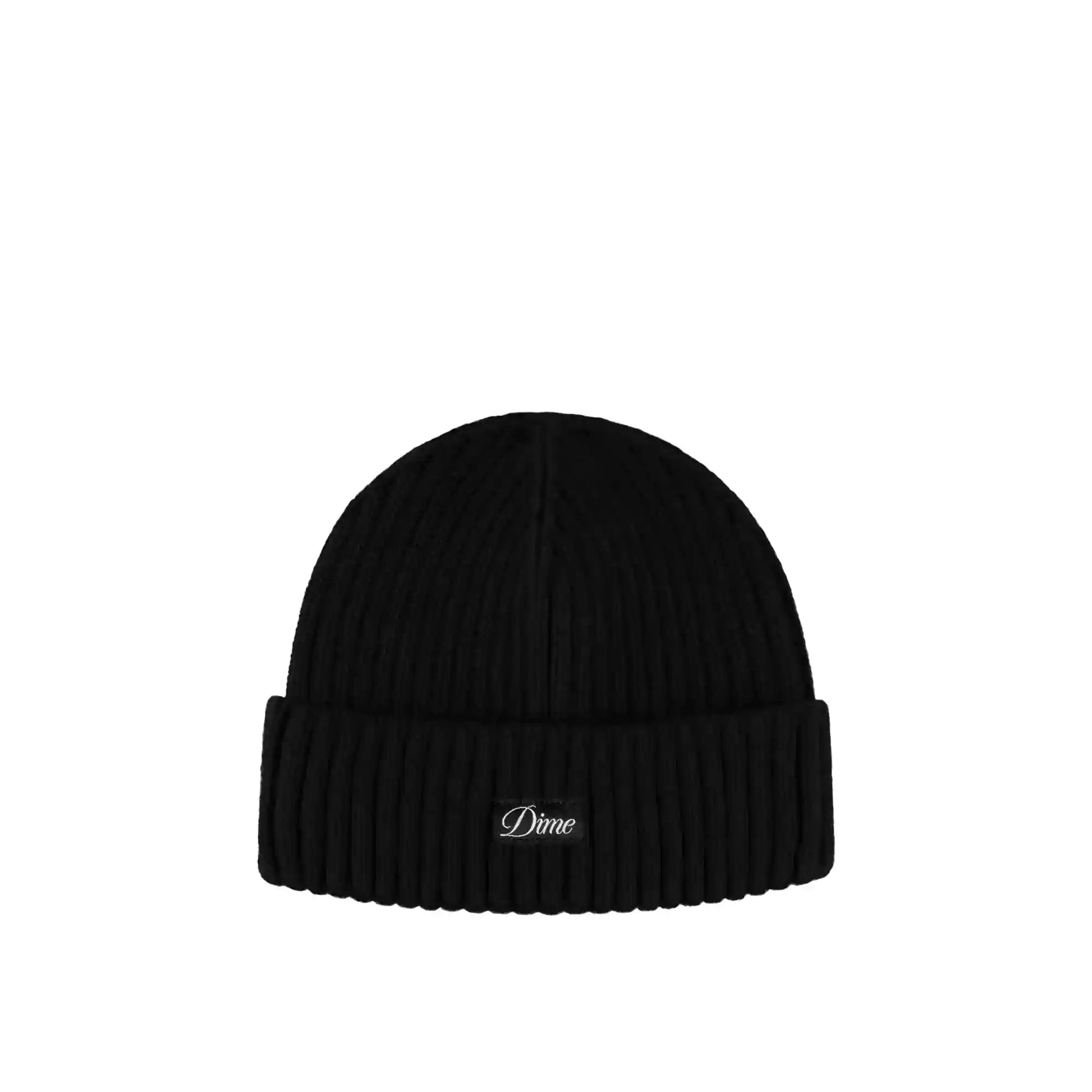 Dime Cursive Fold Beanie, black - Tiki Room Skateboards - 1