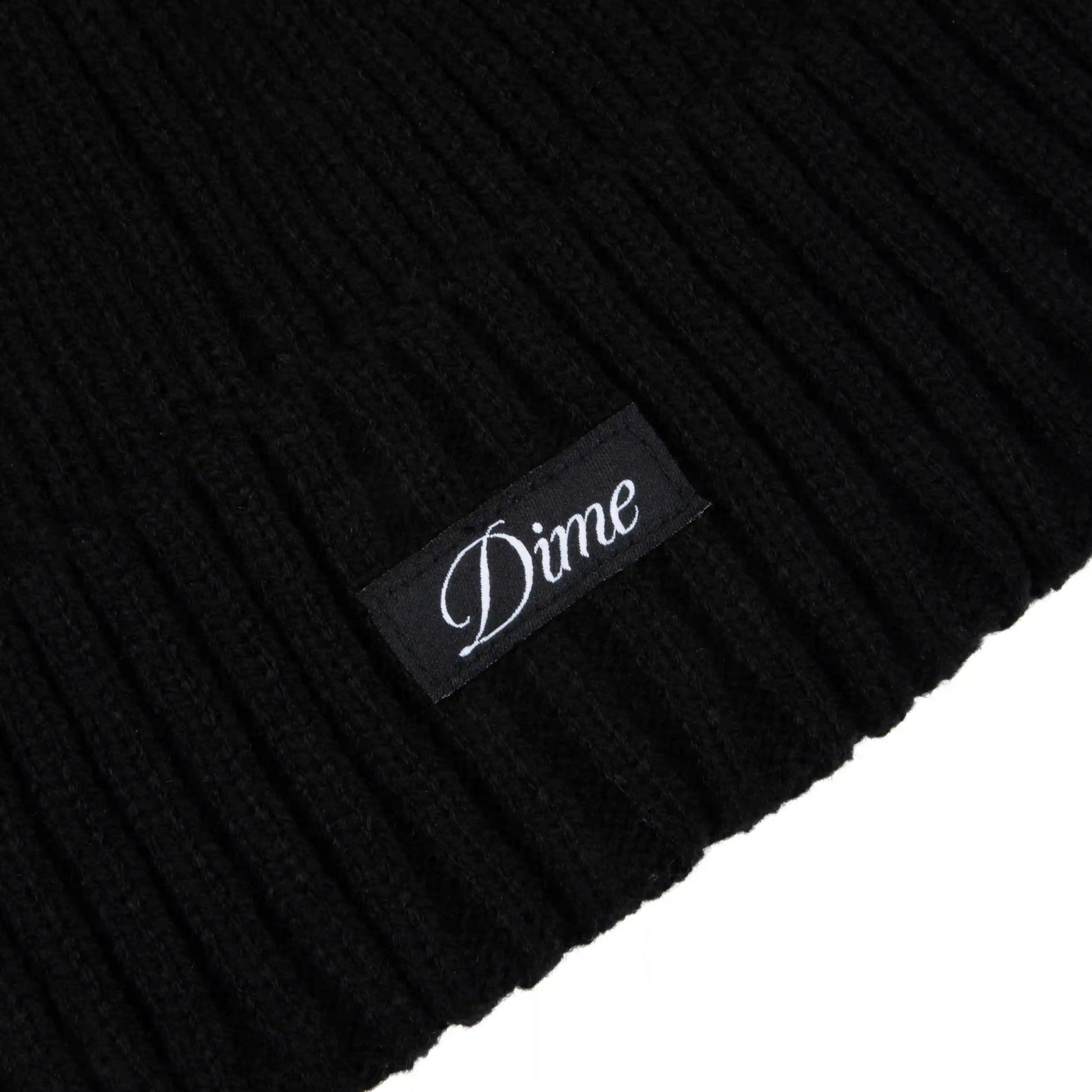 Dime Cursive Fold Beanie, black - Tiki Room Skateboards - 3