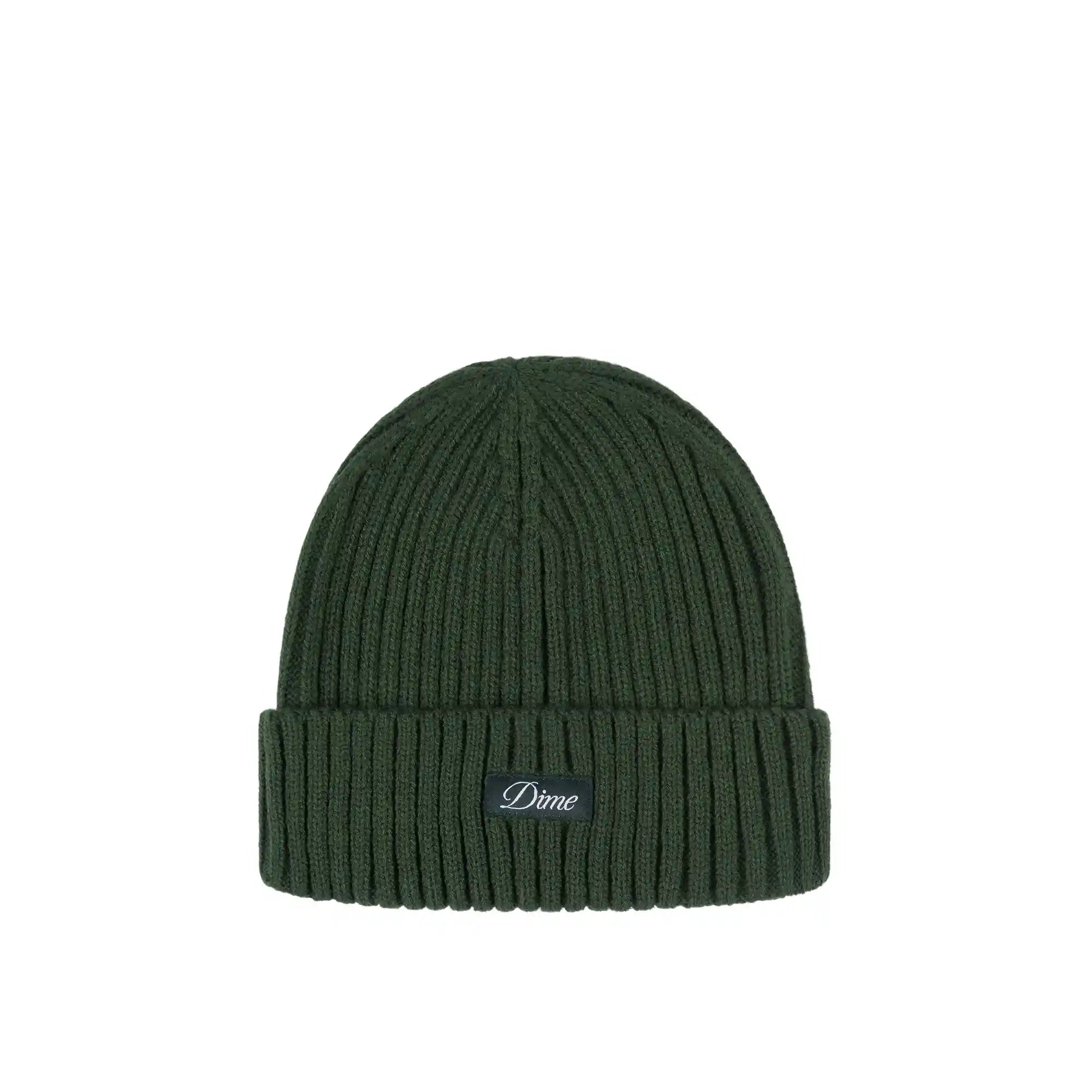 Dime Cursive Fold Beanie, forest - Tiki Room Skateboards