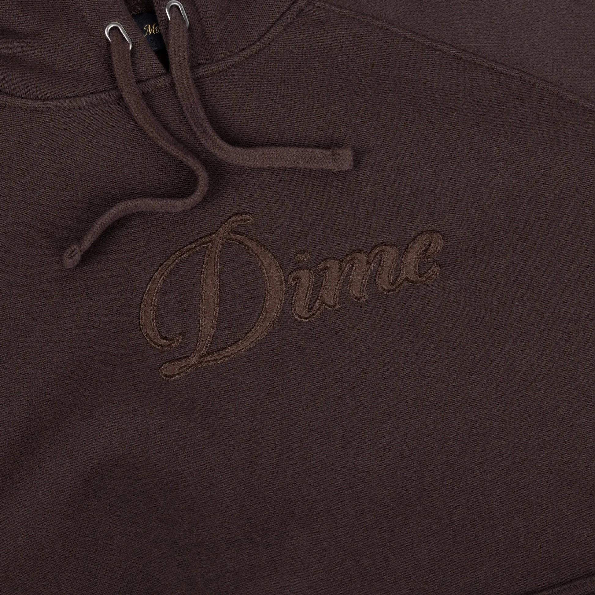 Dime Cursive Hoodie, dark brown - Tiki Room Skateboards - 2