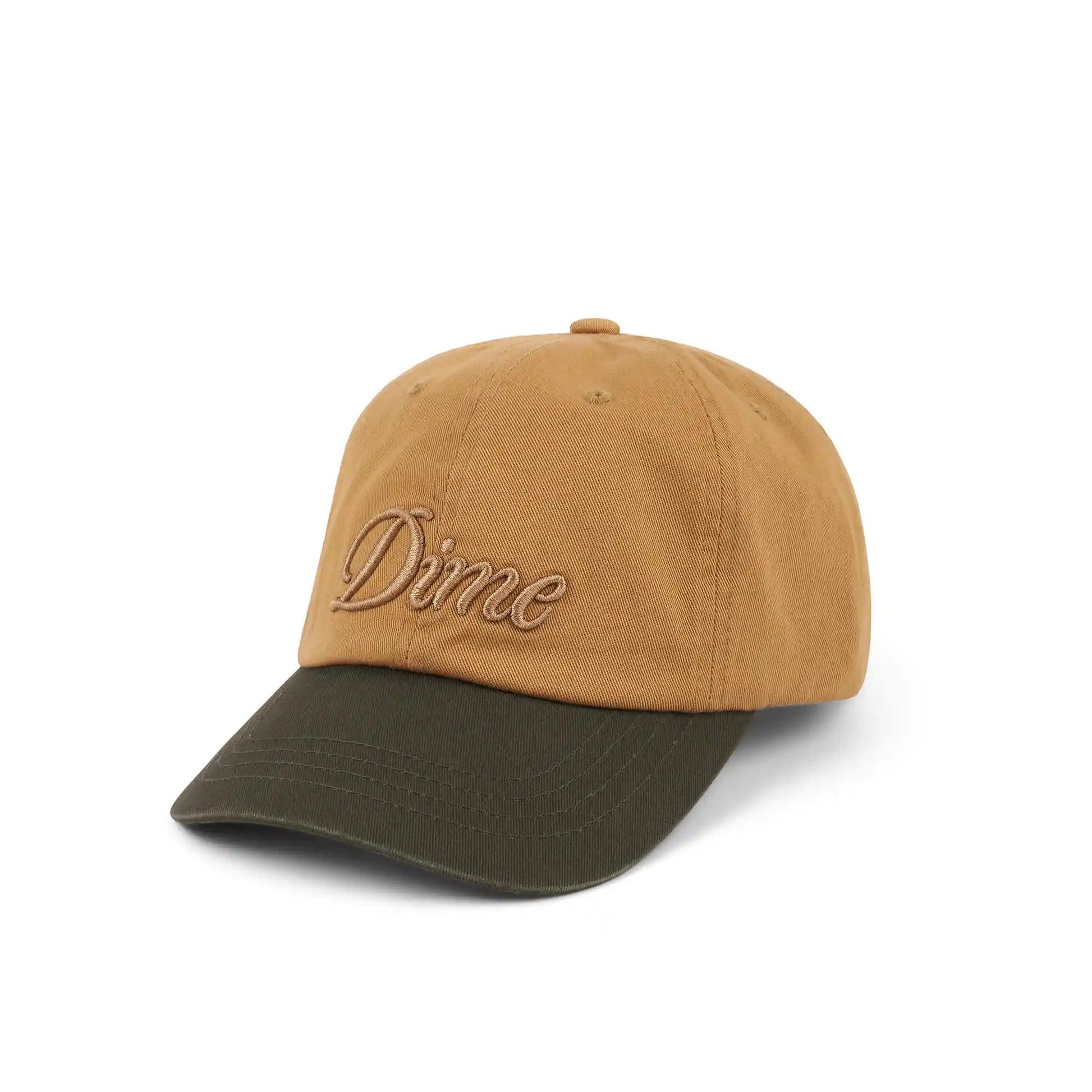 Dime Cursive Low Pro Cap, wheat/green