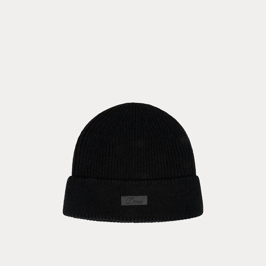Dime Cursive Rib Beanie, black - Tiki Room Skateboards - 1