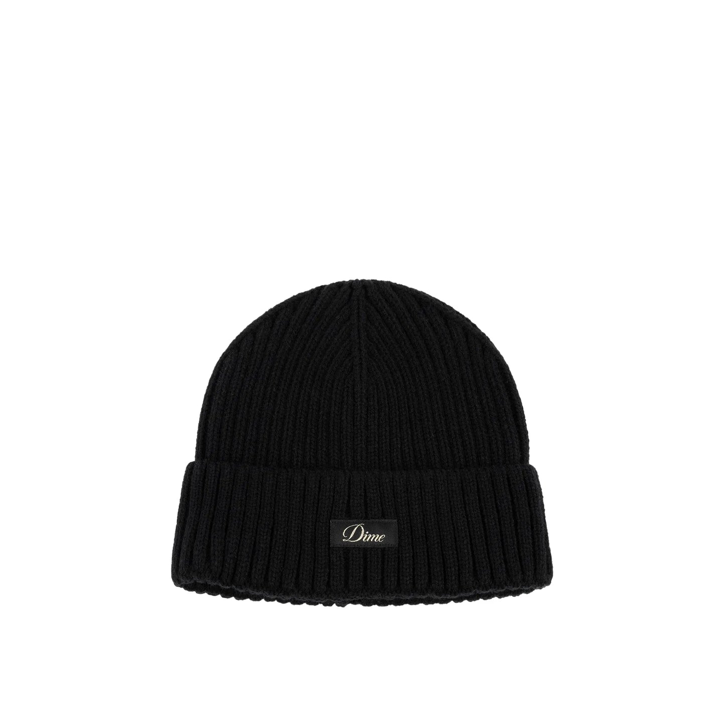 Dime Cursive Rib Beanie, black - Tiki Room Skateboards - 1