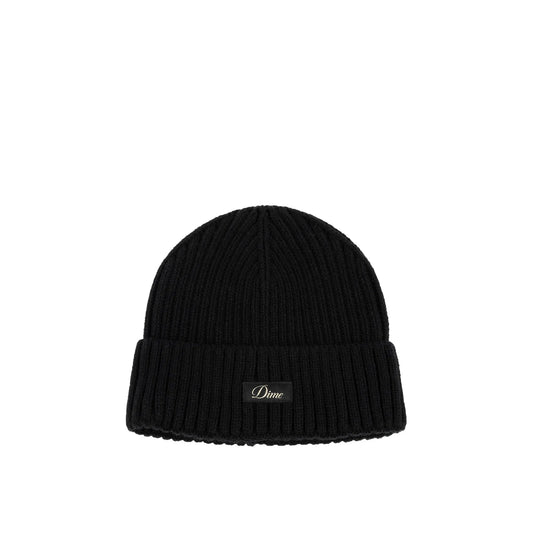 Dime Cursive Rib Beanie, black - Tiki Room Skateboards - 1
