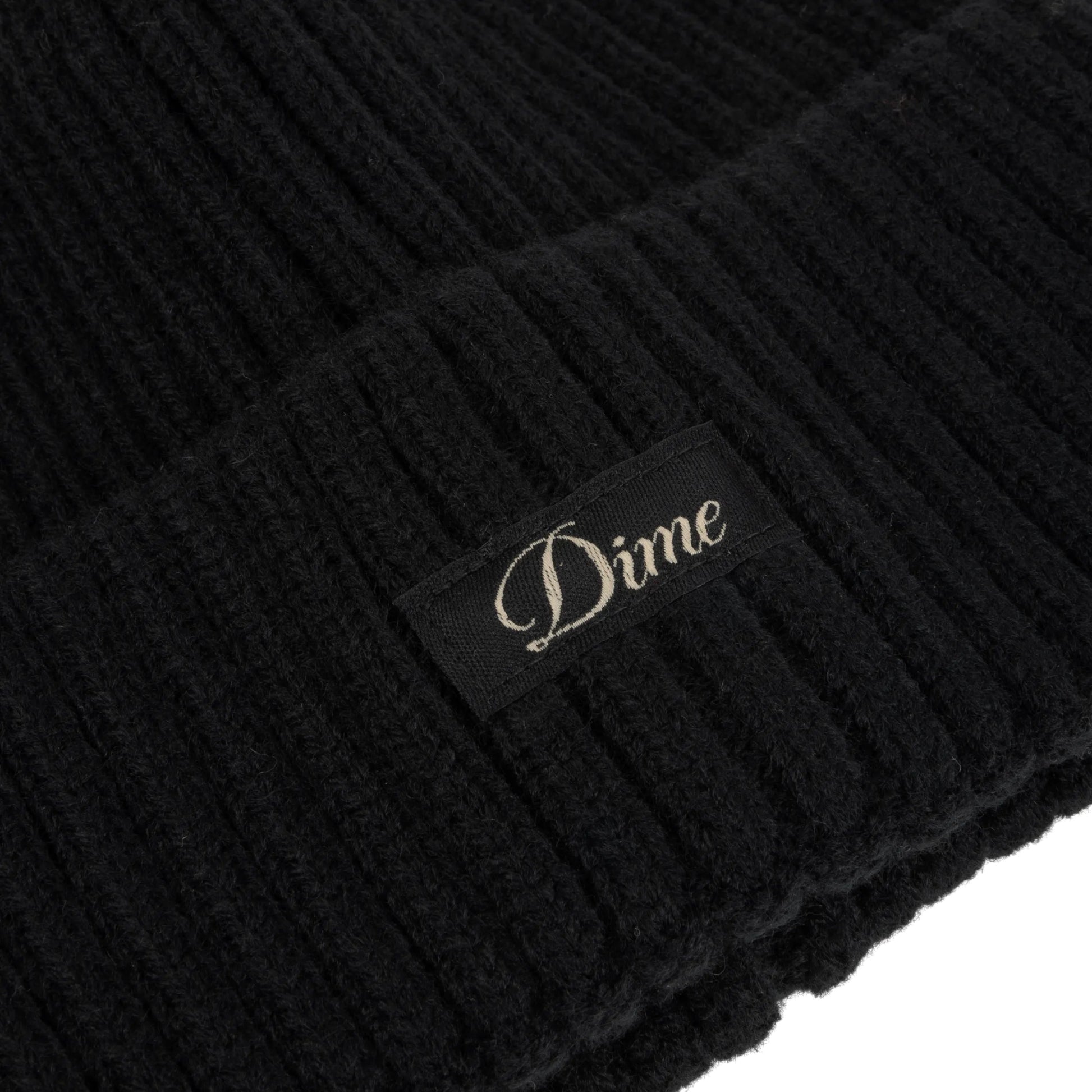 Dime Cursive Rib Beanie, black - Tiki Room Skateboards - 2