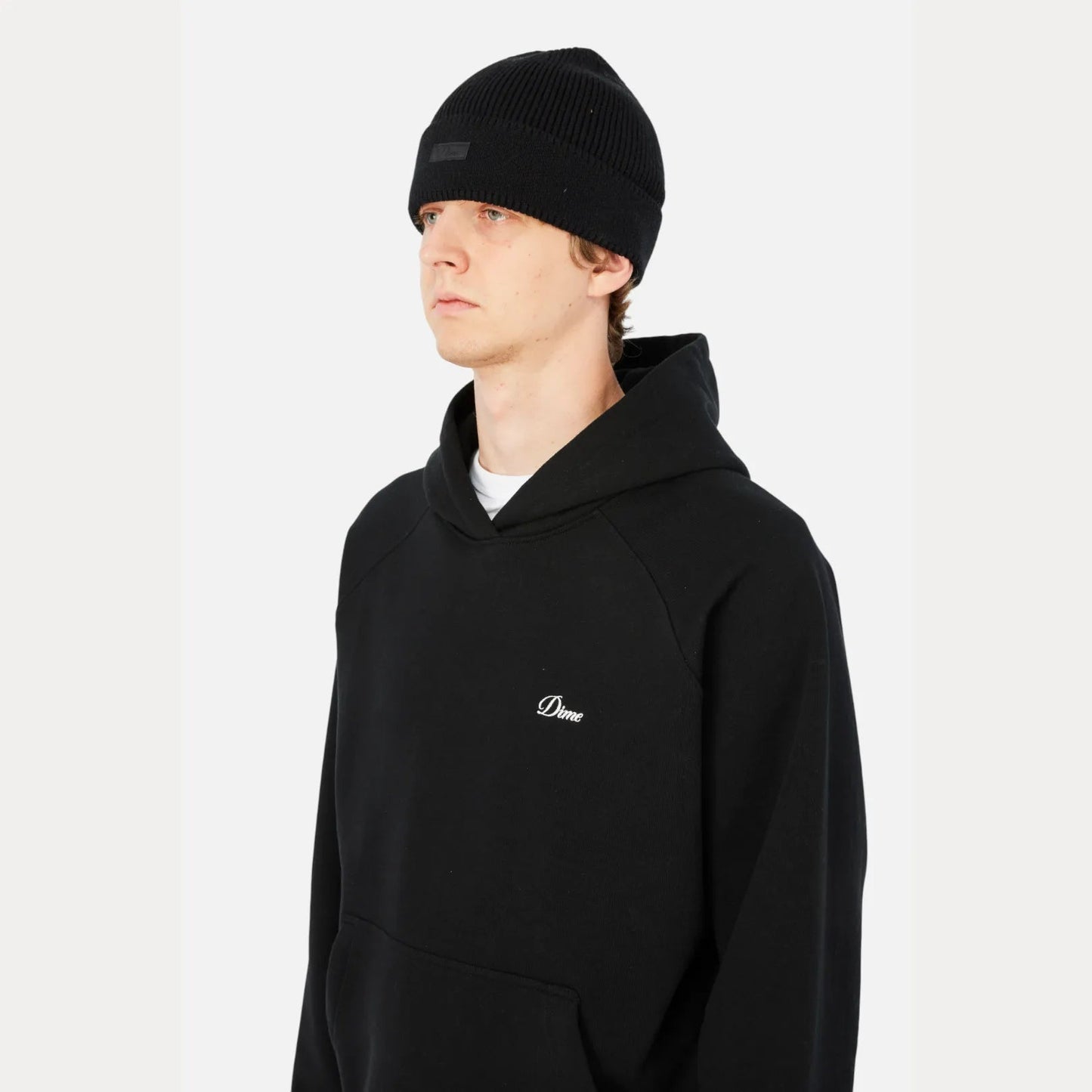 Dime Cursive Rib Beanie, black - Tiki Room Skateboards - 4