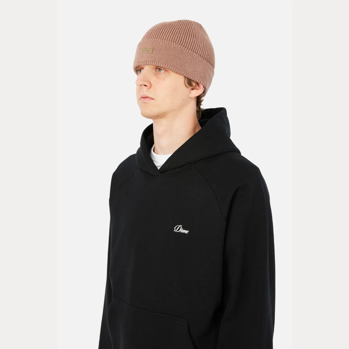 Dime Cursive Rib Beanie, camel - Tiki Room Skateboards - 4