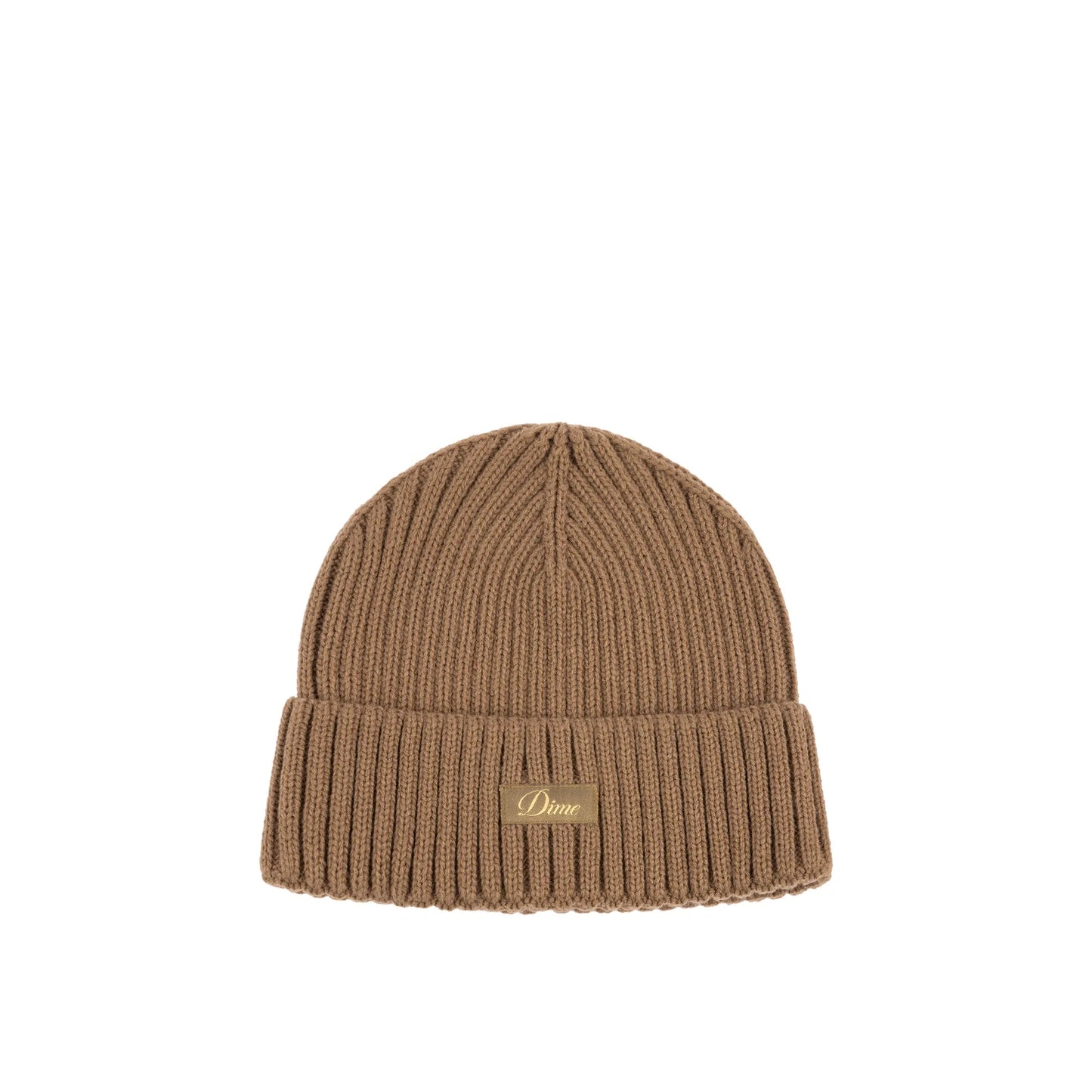 Dime Cursive Rib Beanie, coffee - Tiki Room Skateboards - 1