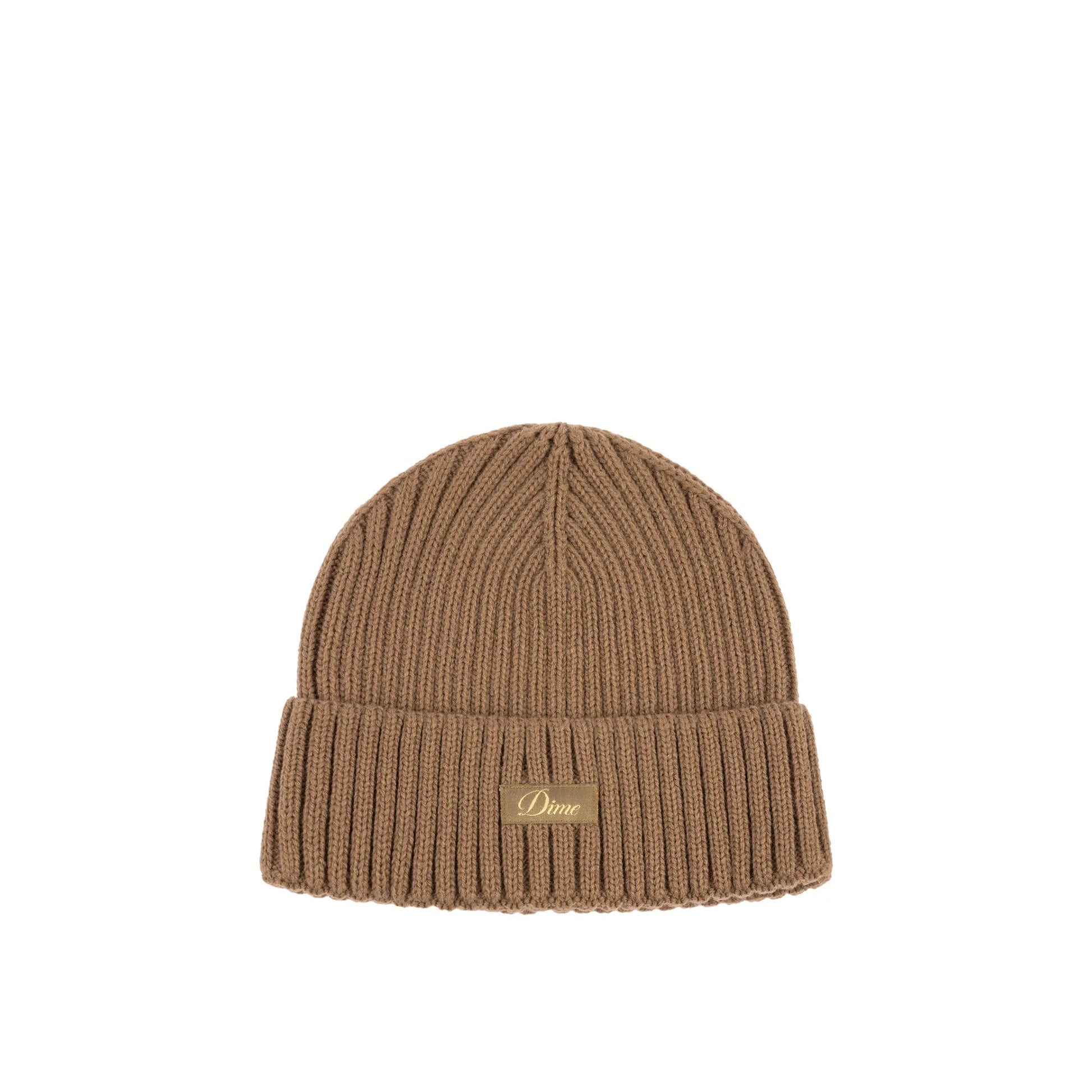 Dime Cursive Rib Beanie, coffee - Tiki Room Skateboards - 1