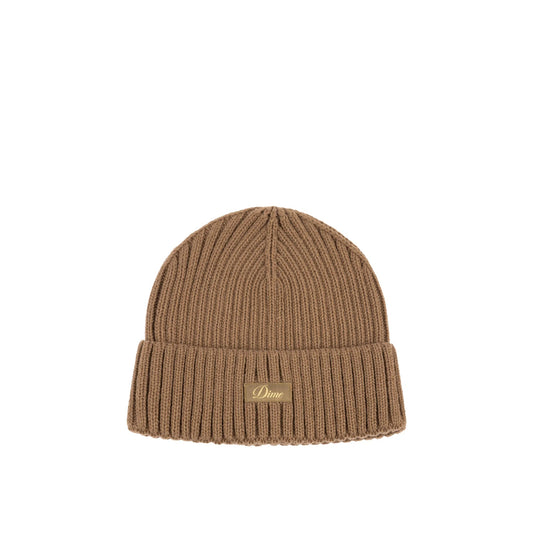 Dime Cursive Rib Beanie, coffee - Tiki Room Skateboards - 1