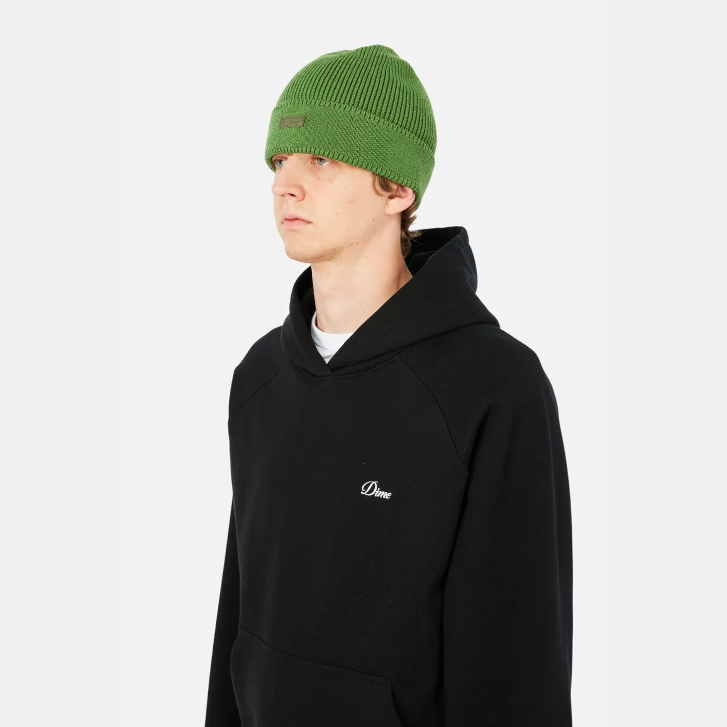 Dime Cursive Rib Beanie, khaki green - Tiki Room Skateboards - 4