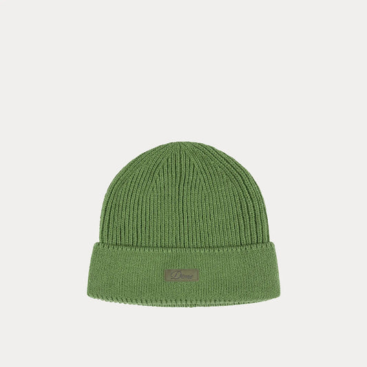 Dime Cursive Rib Beanie, khaki green - Tiki Room Skateboards - 1