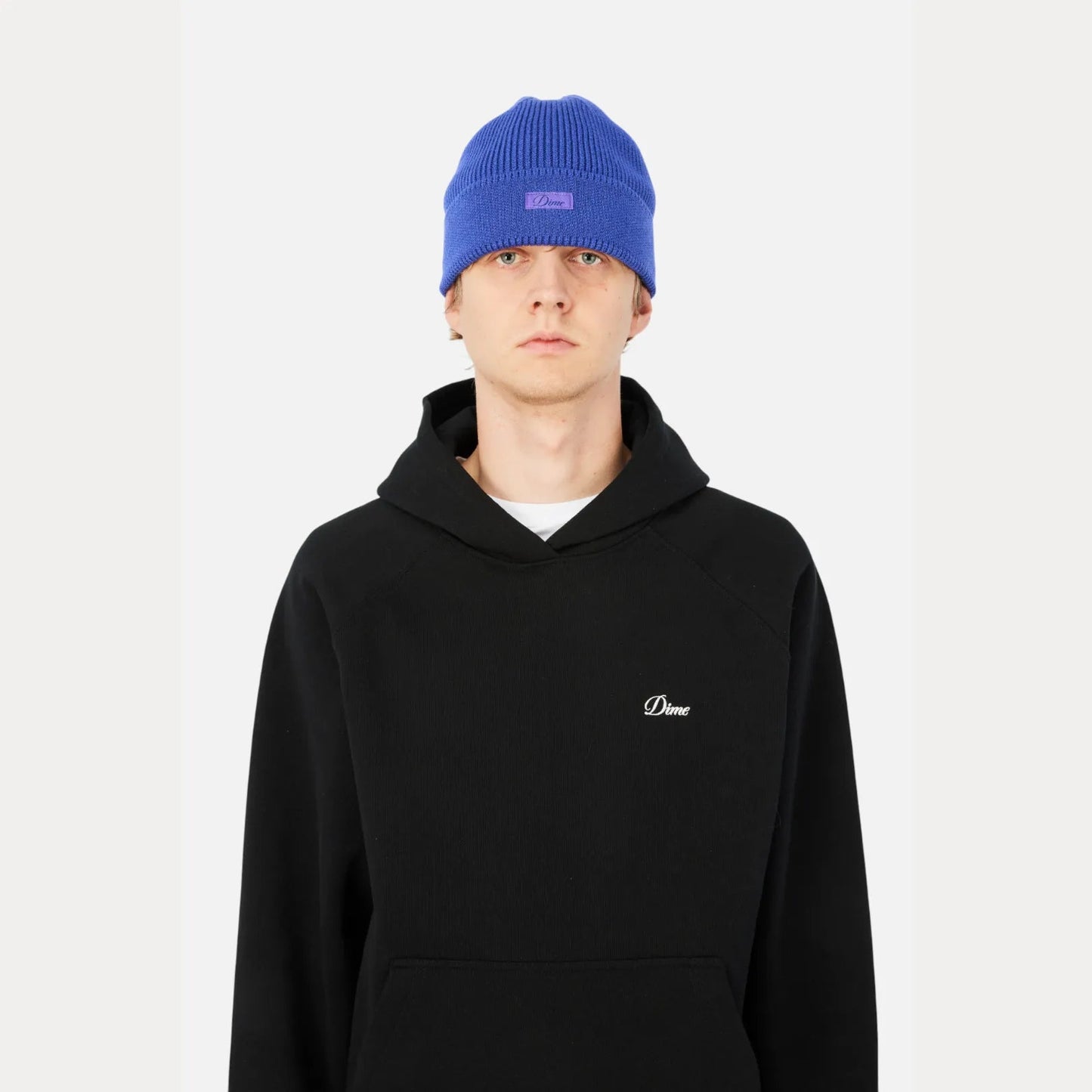 Dime Cursive Rib Beanie, purple - Tiki Room Skateboards - 2