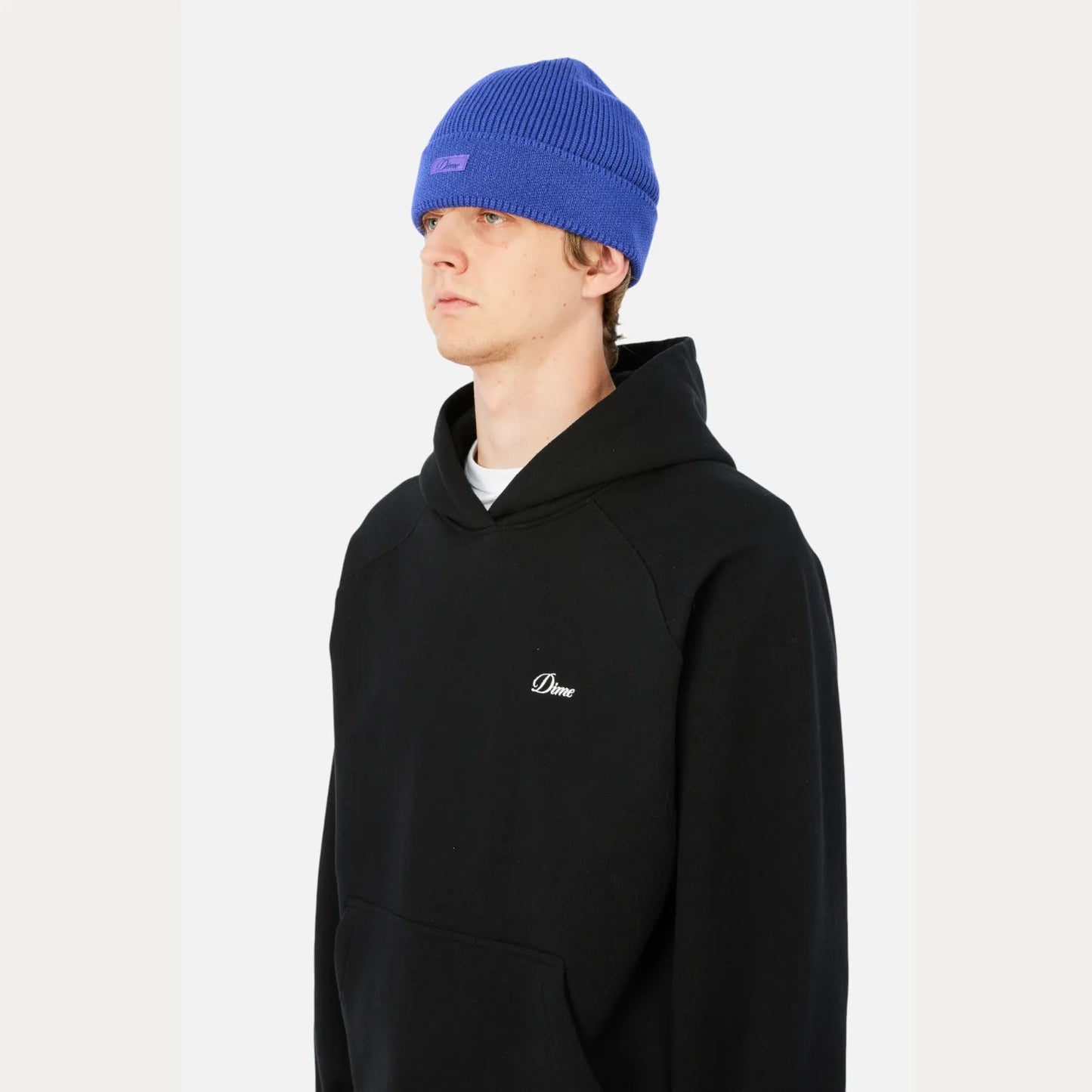 Dime Cursive Rib Beanie, purple - Tiki Room Skateboards - 4