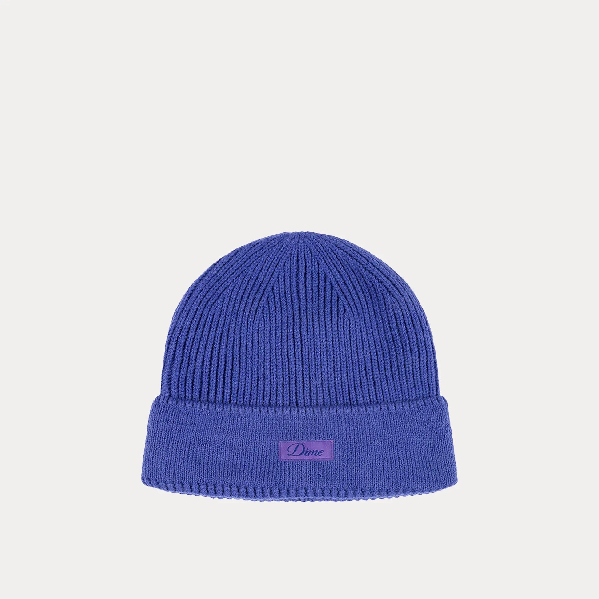 Dime Cursive Rib Beanie, purple - Tiki Room Skateboards - 1