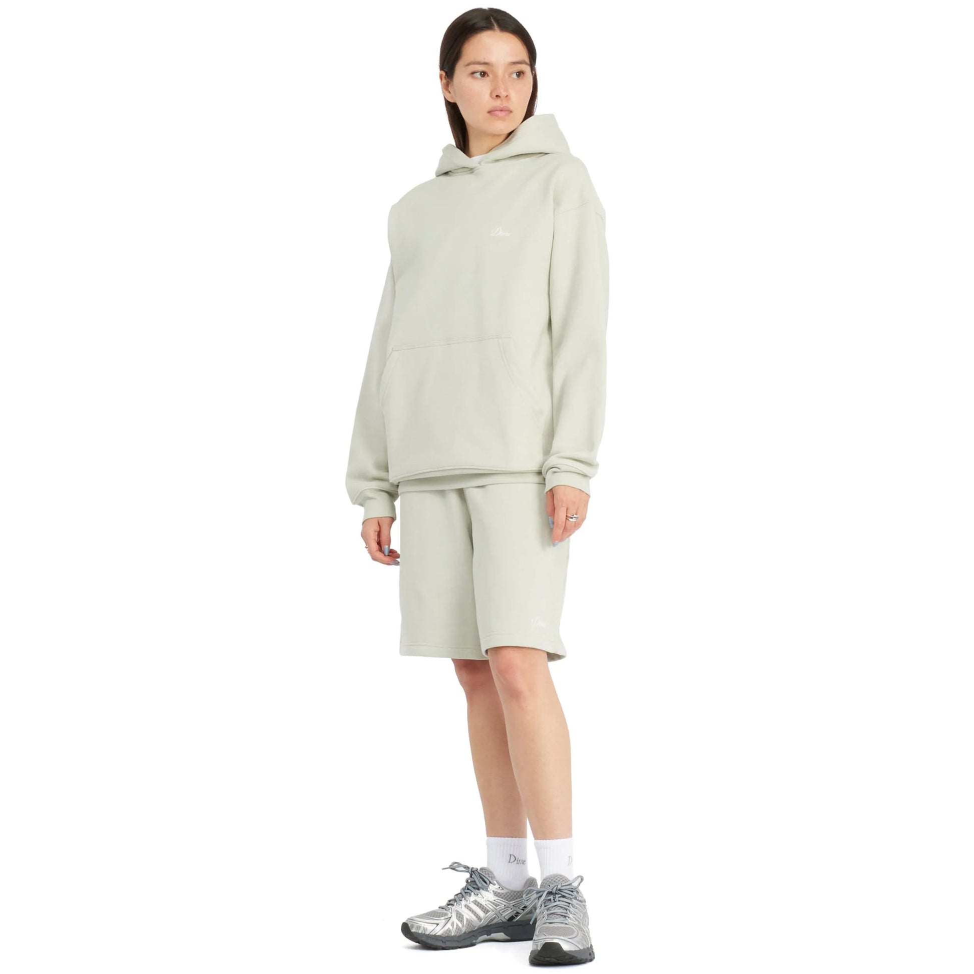 Dime Cursive Small Logo Hoodie, charcoal moss - Tiki Room Skateboards - 2