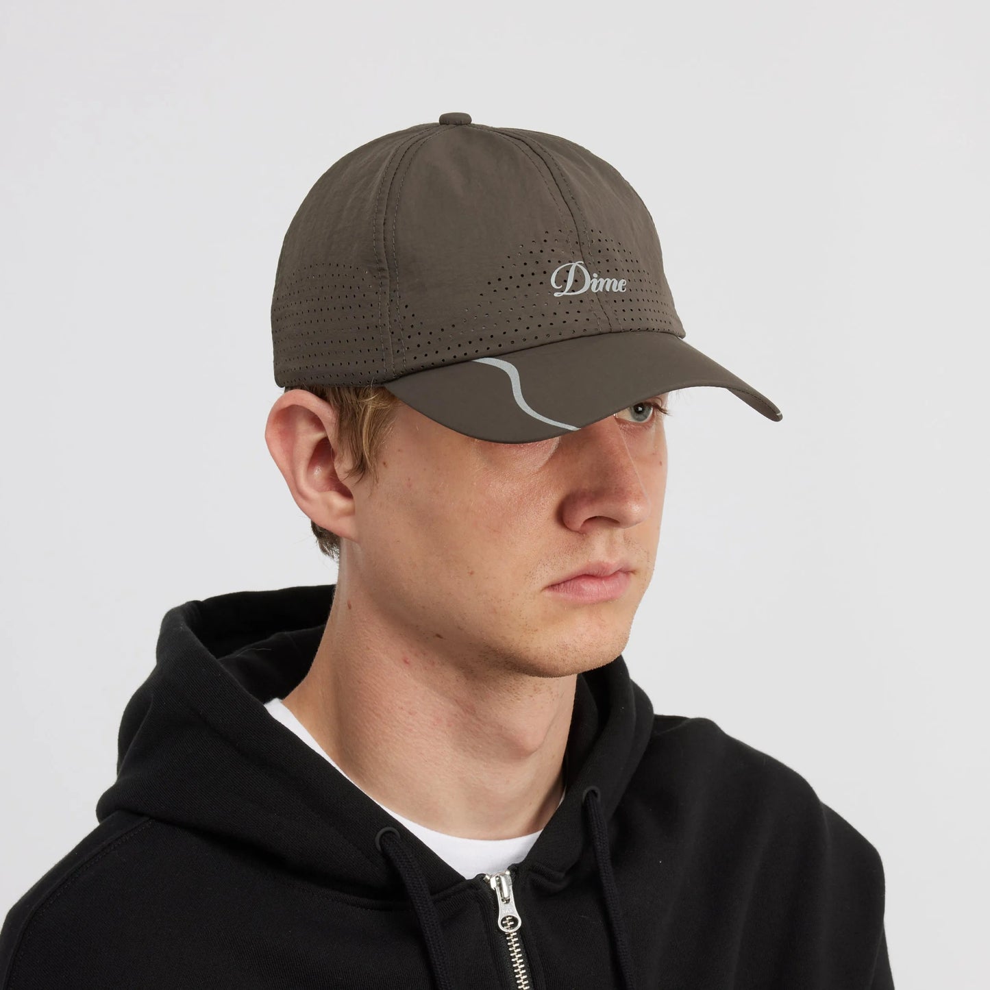 Dime Cursive Tech Cap, charcoal - Tiki Room Skateboards - 2