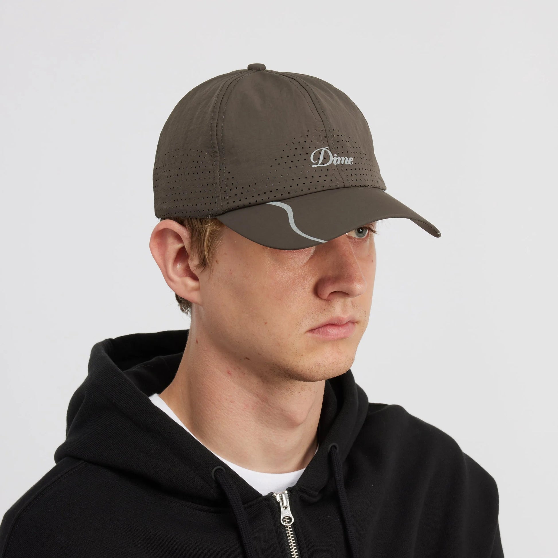 Dime Cursive Tech Cap, charcoal - Tiki Room Skateboards - 2