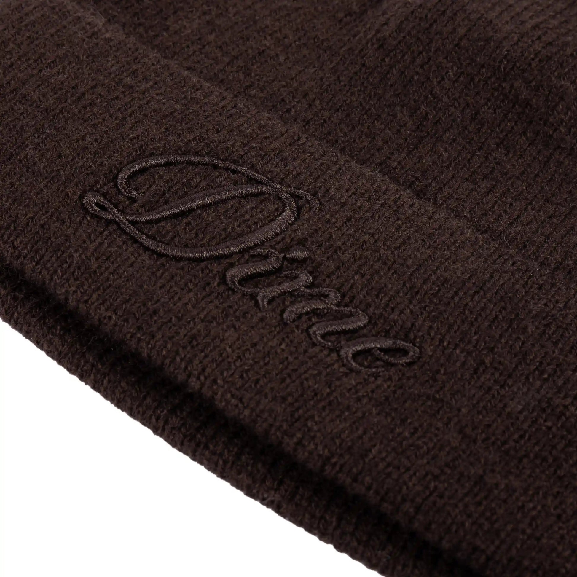 Dime Cursive Wool Fold Beanie, dark brown - Tiki Room Skateboards - 3